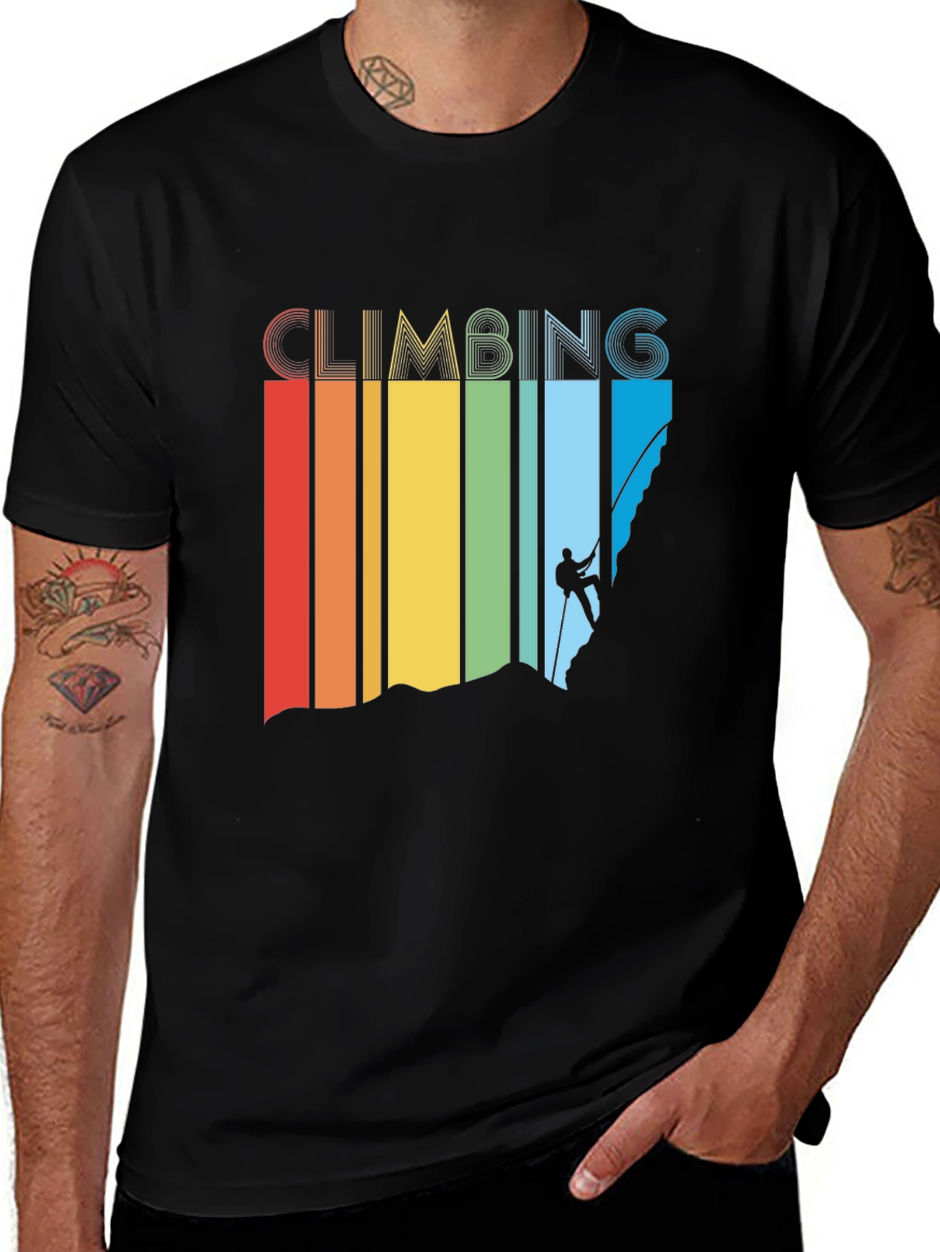 Variant 5 of Retro Climbing T-Shirt - Black