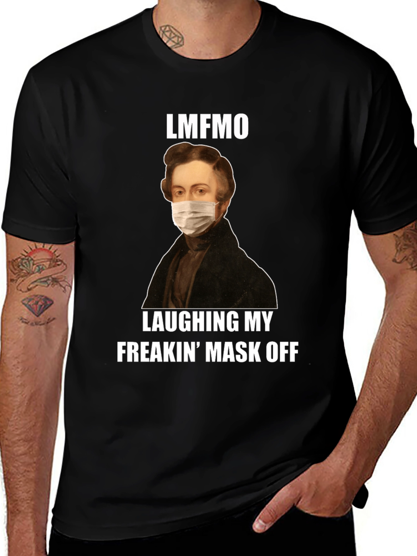 Black LMFAO Mask Off T-Shirt - Funny Novelty Tee main image