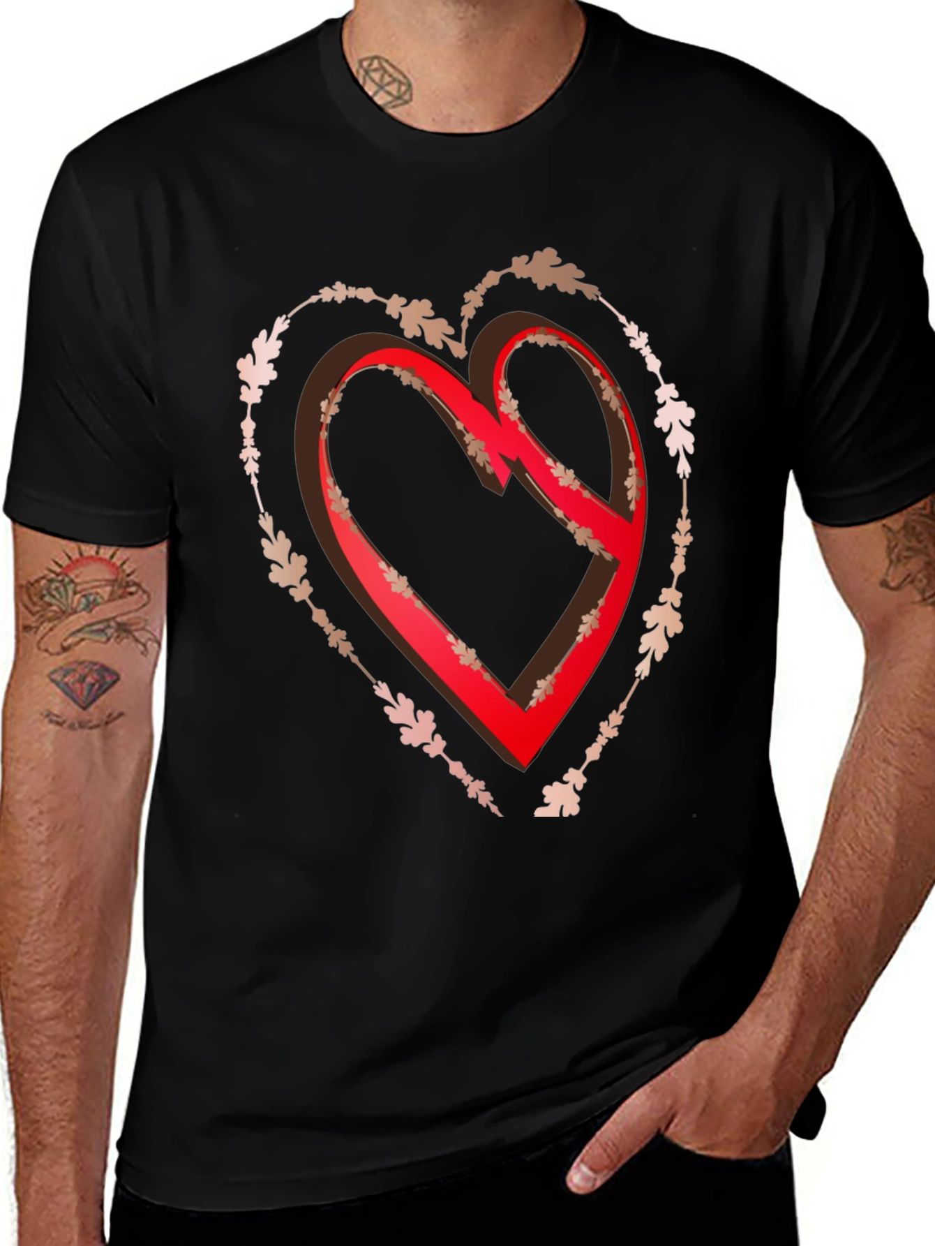 Variant 3 of Heart Graphic Tee - Black