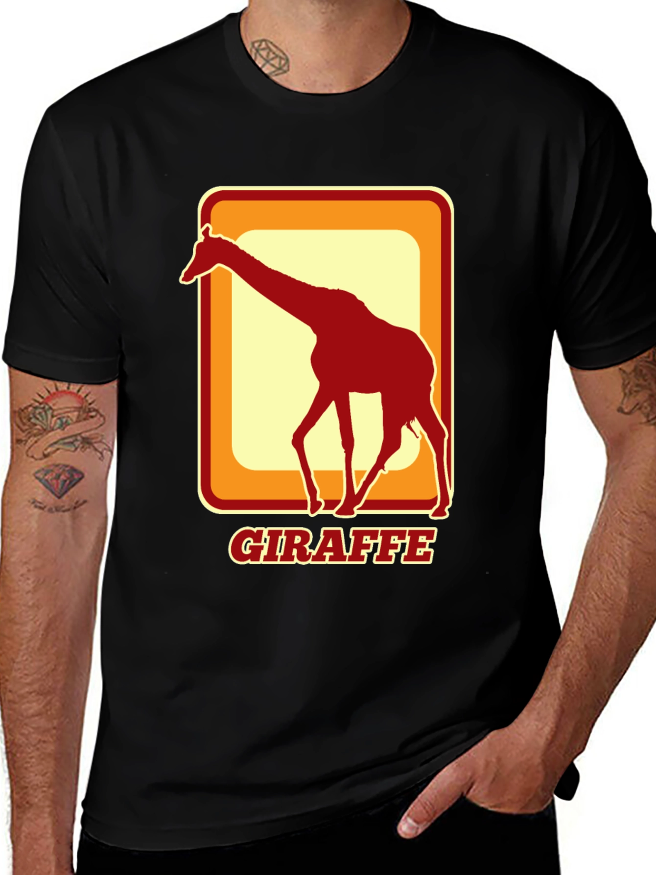 Variant 6 of Giraffe Retro Style T-Shirt - Cool Animal Tee