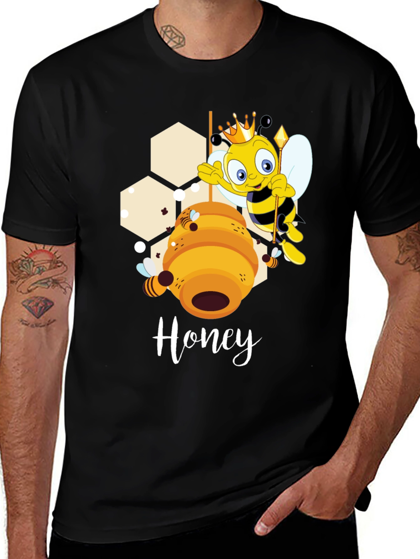 Variant 10 of Honey Bee Cartoon Graphic T-Shirt
