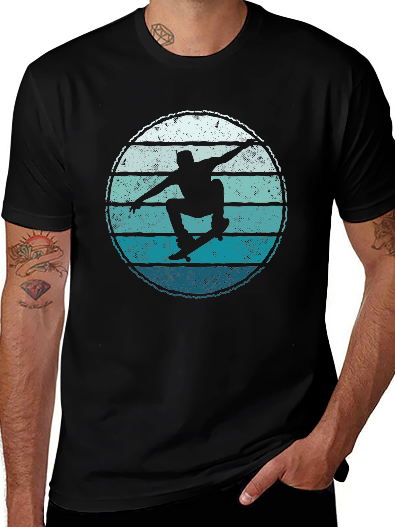 Variant 29 of Skater Silhouette Tee - Vintage Style Graphic T-Shirt