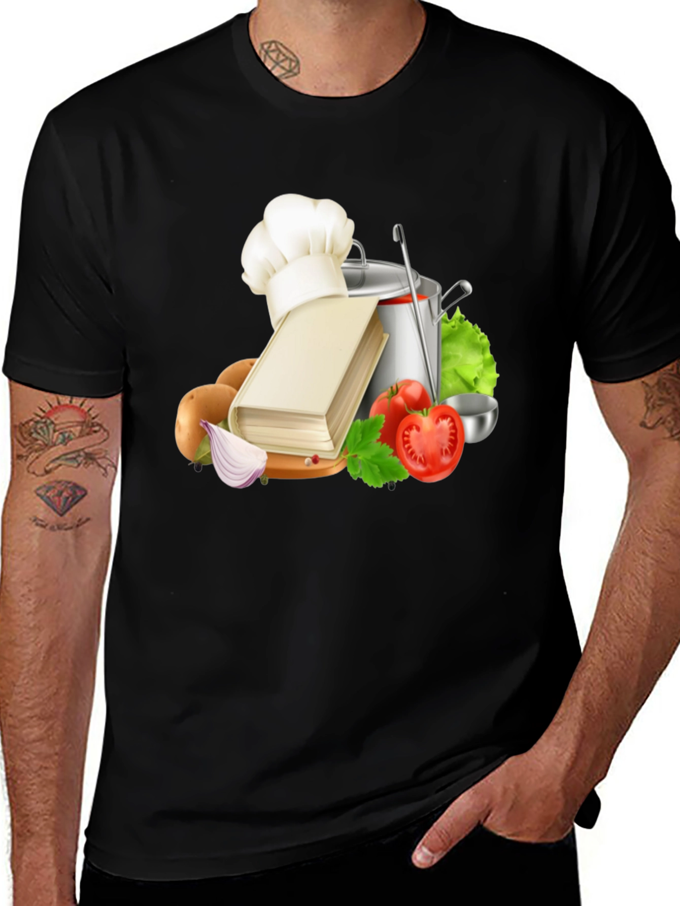 Culinary T-Shirt: Chef's Hat & Recipe Book Design
