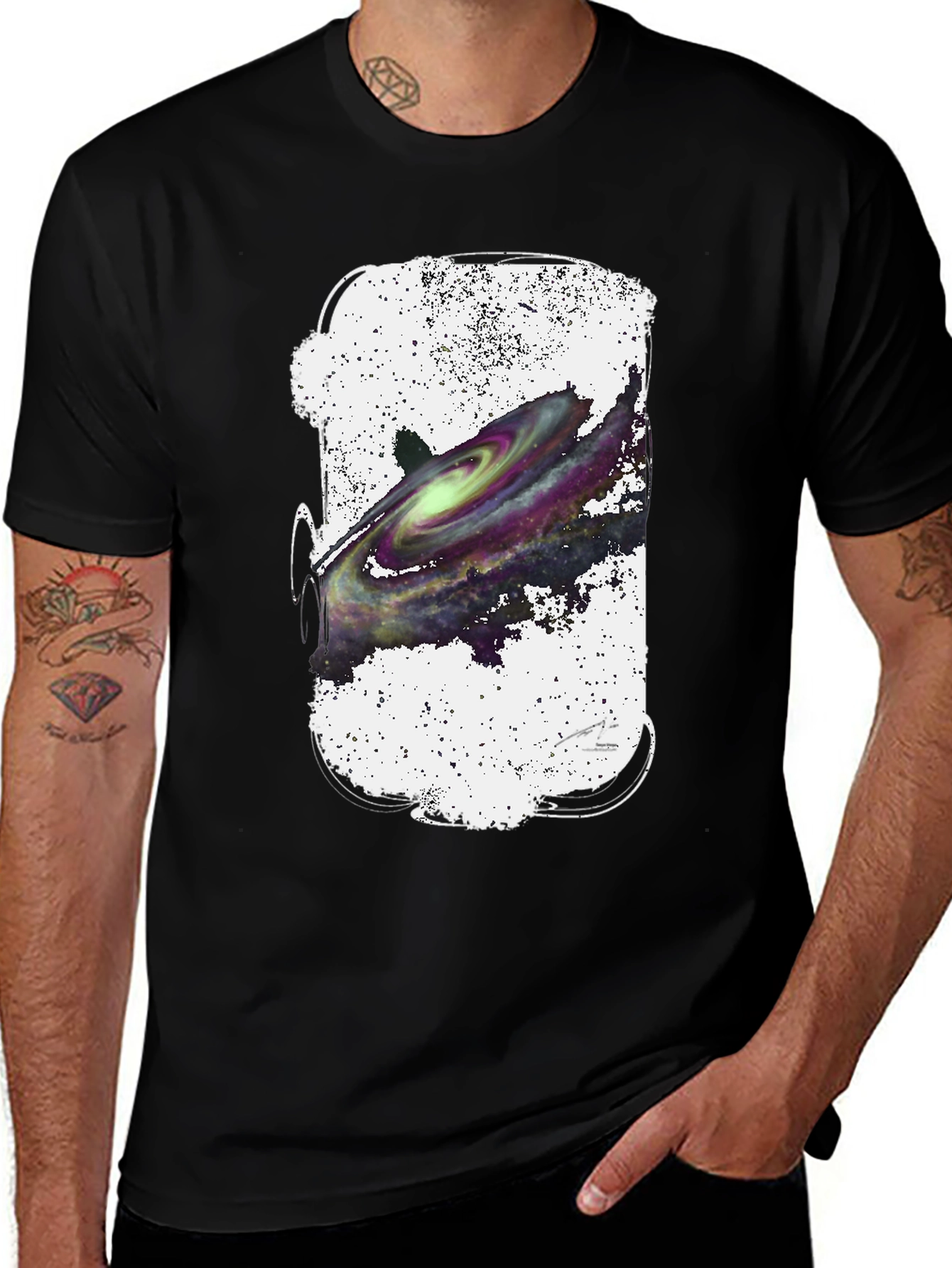 Variant 26 of Galaxy Graphic Black T-Shirt for Men