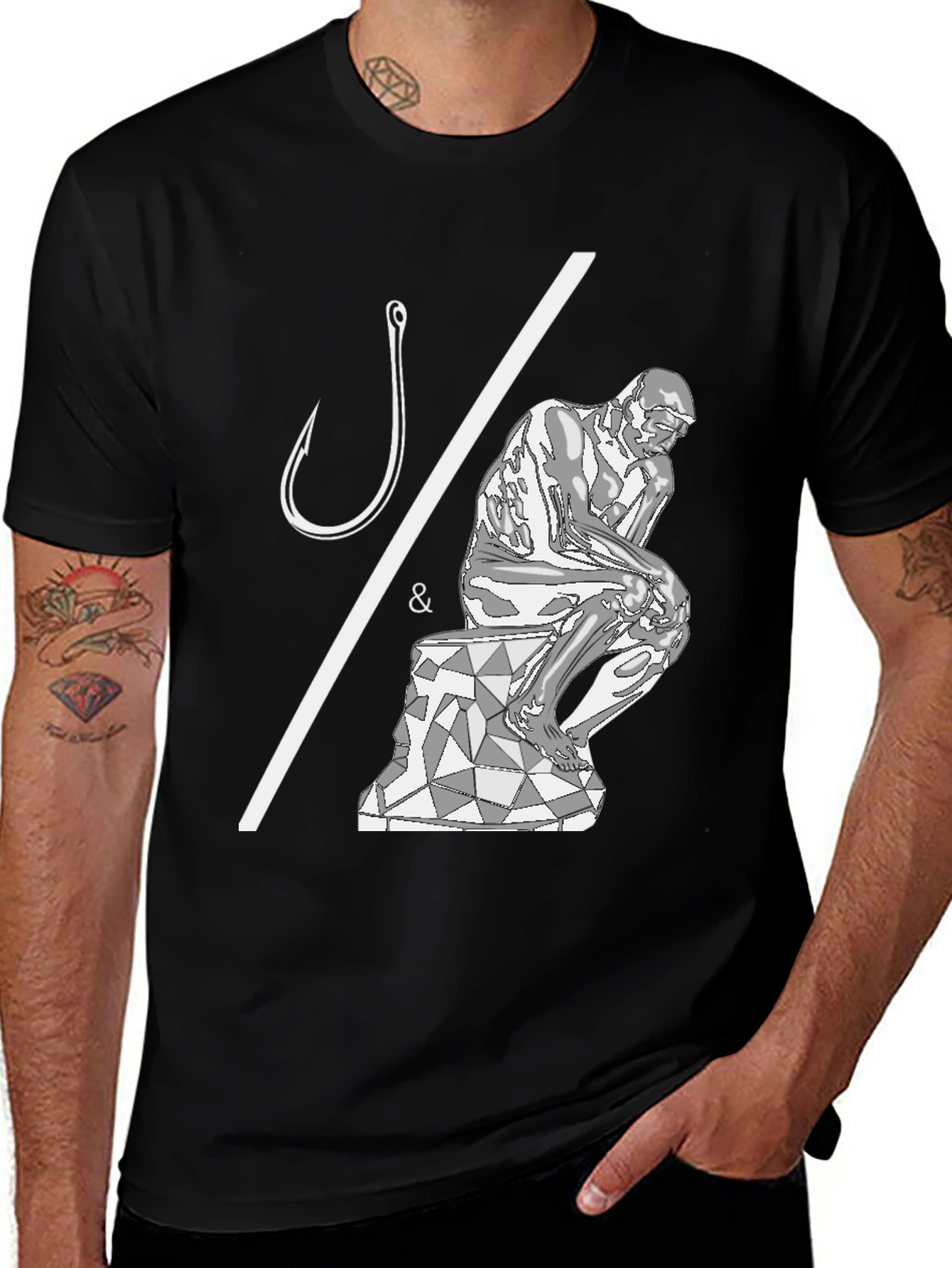 Variant 3 of Philosophical Fishing T-Shirt - Hooked on Thinking