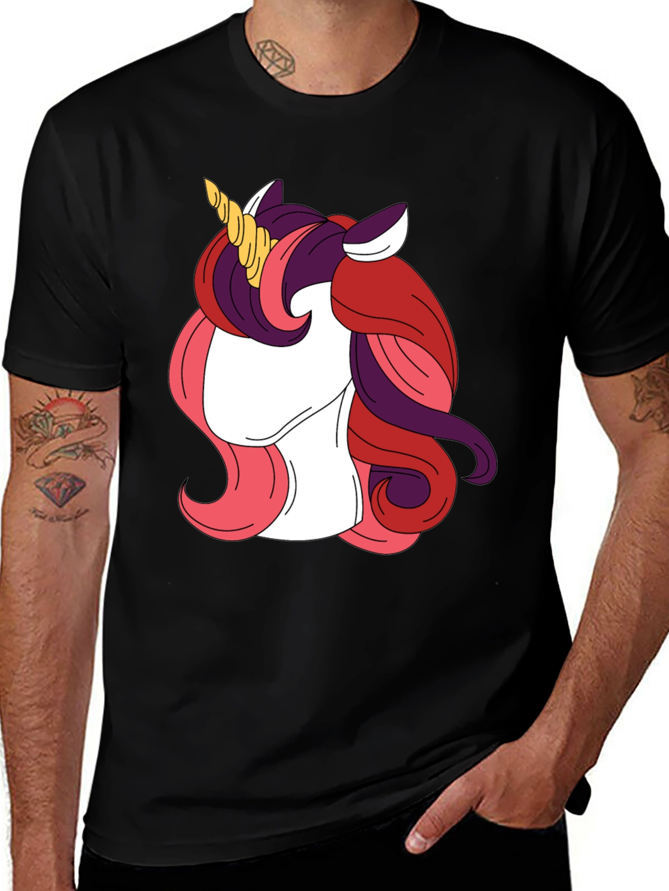 Variant 4 of Unicorn Graphic Tee - Black T-Shirt