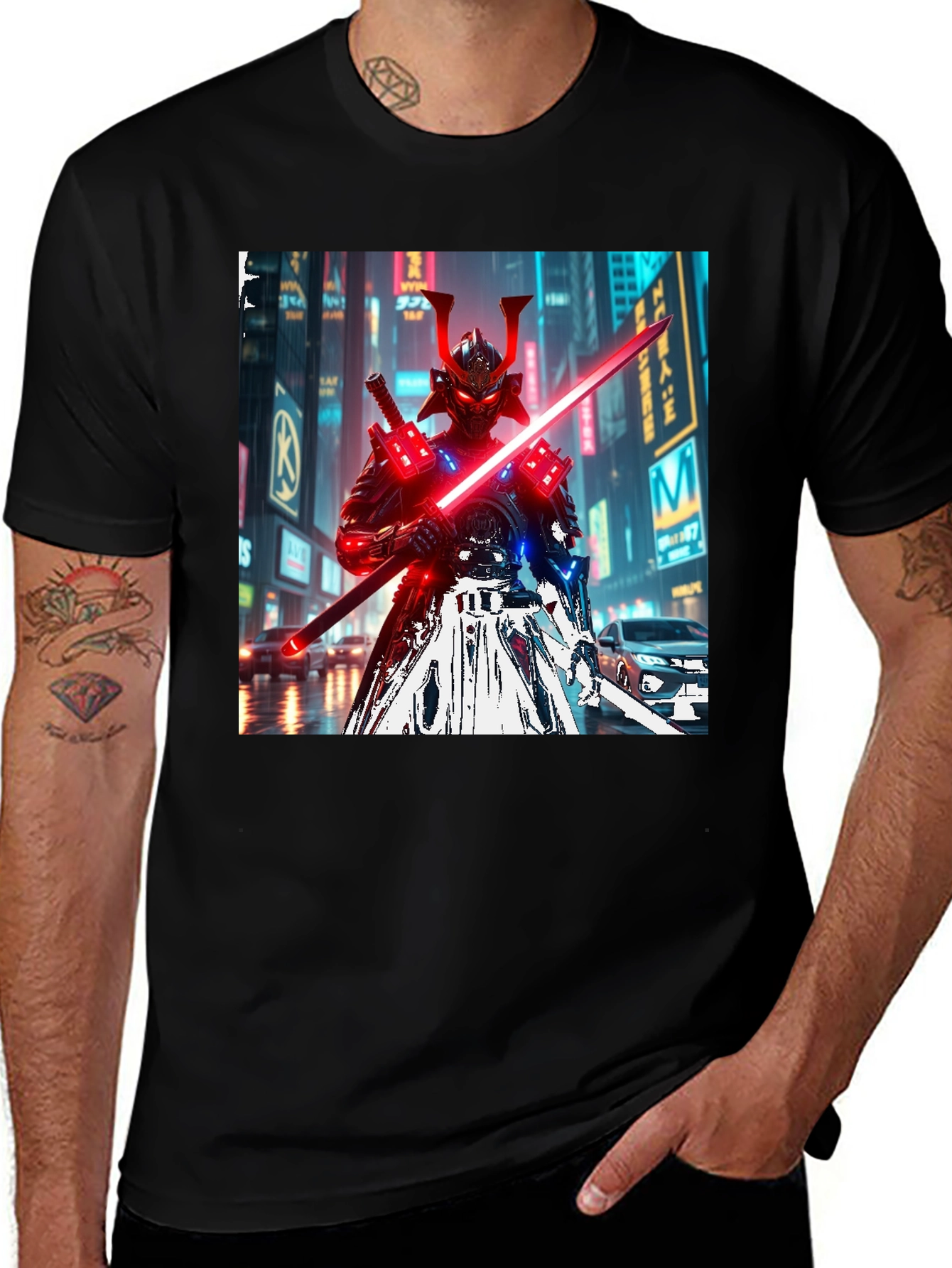 Cyberpunk Samurai Graphic T-Shirt