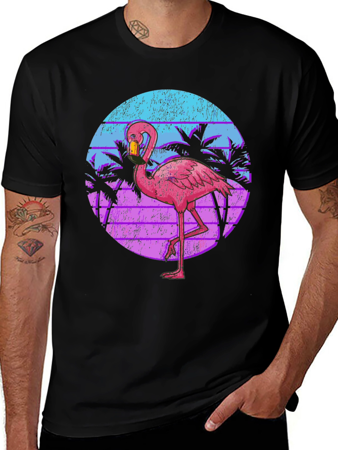 Variant 9 of Retro Flamingo T-Shirt - Tropical Style