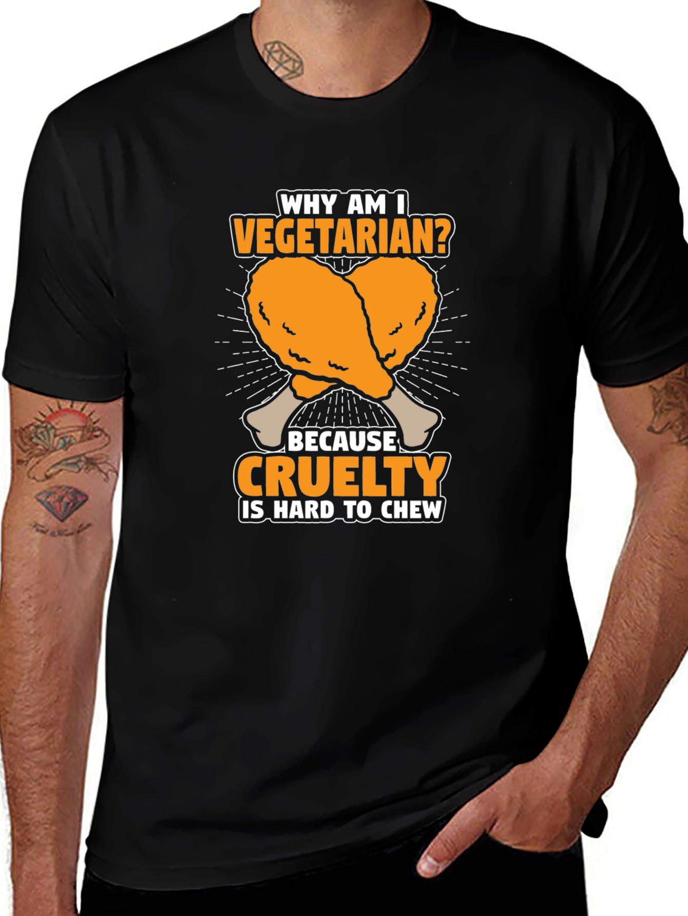 Variant 3 of Vegetarian Cruelty Chew T-Shirt - Funny Graphic Tee