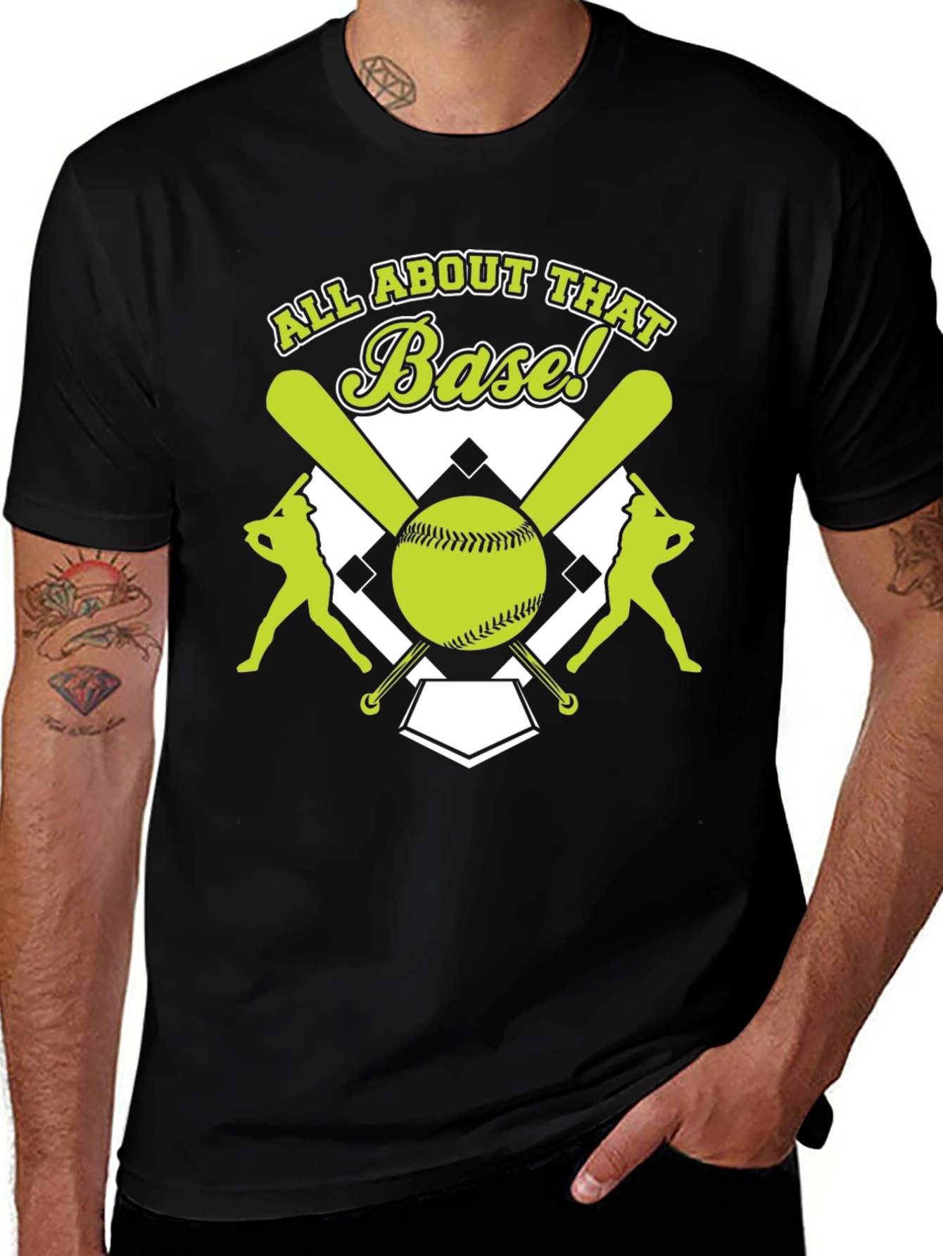 Variant 10 of All About That Base Baseball Graphic Tee