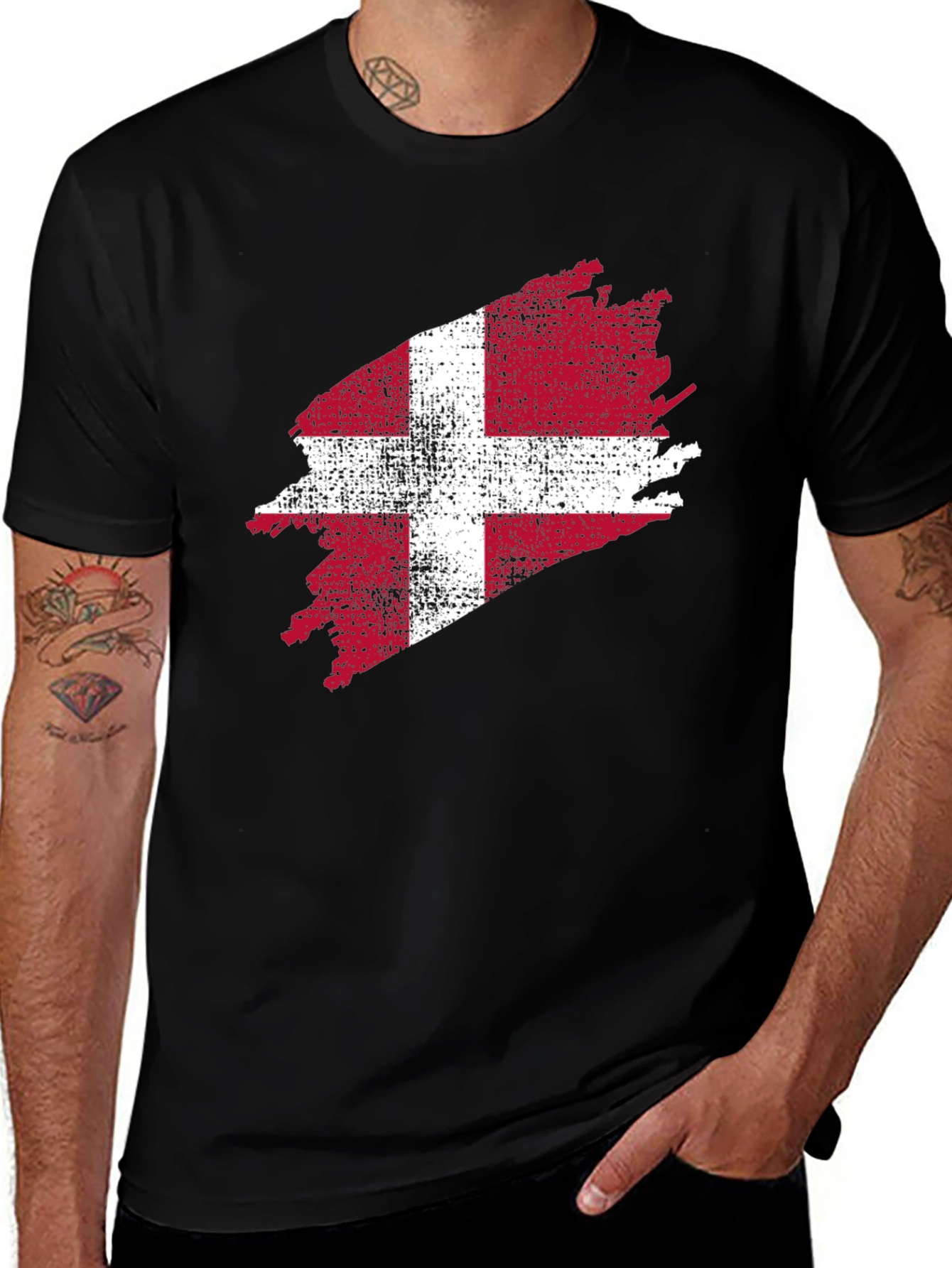 Variant 10 of Denmark Flag Grunge T-Shirt