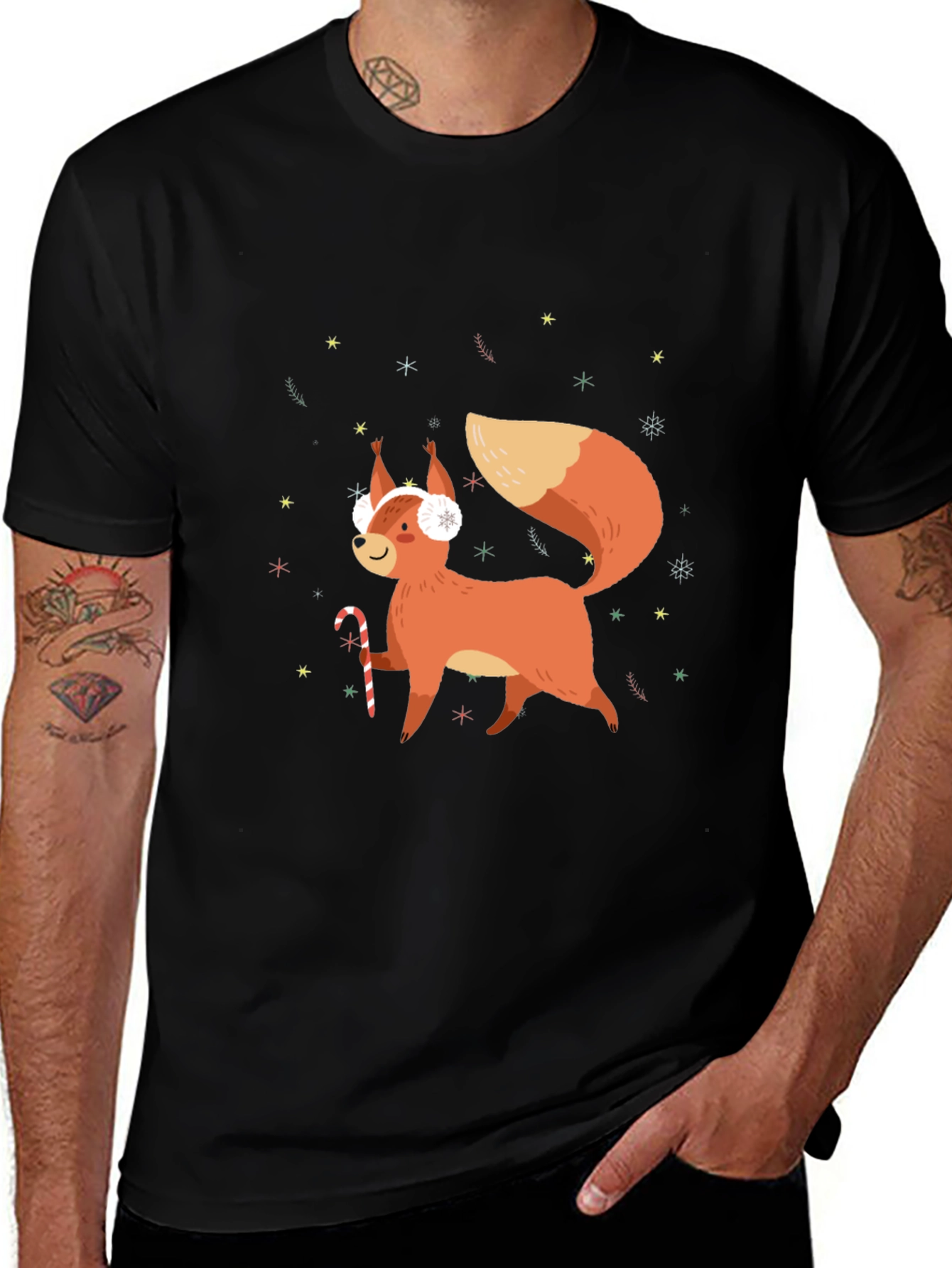 Variant 7 of Festive Squirrel Graphic Tee - Holiday Cheer!