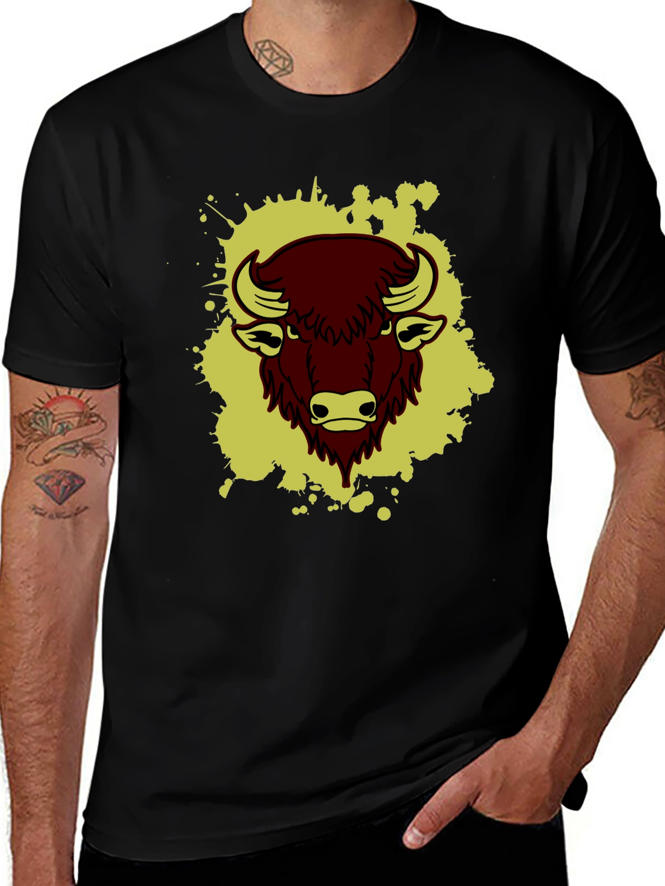 Variant 24 of Buffalo Graphic Tee - Bold Style Black T-Shirt