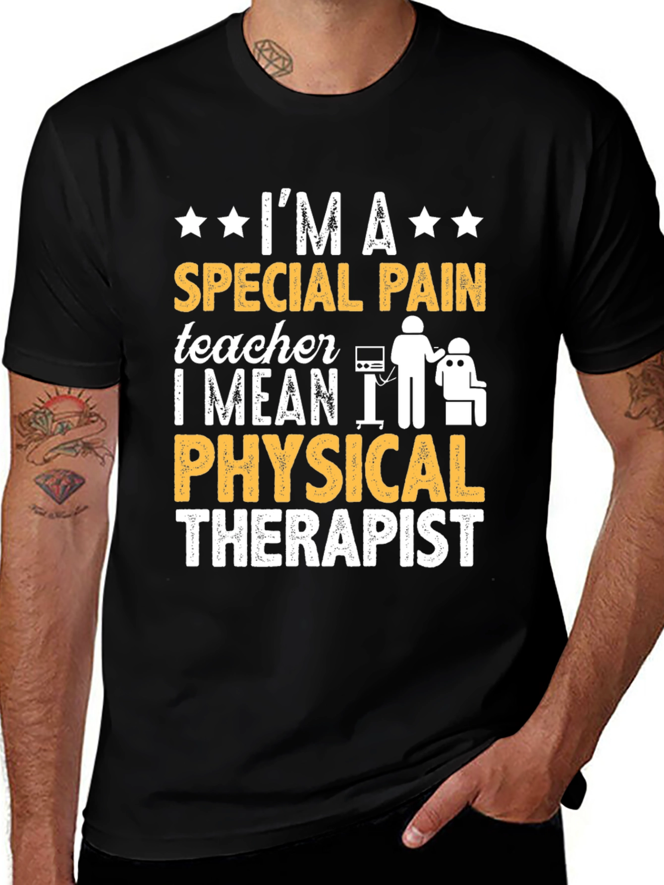 Special Pain Teacher Physical Therapist Black T-Shirt