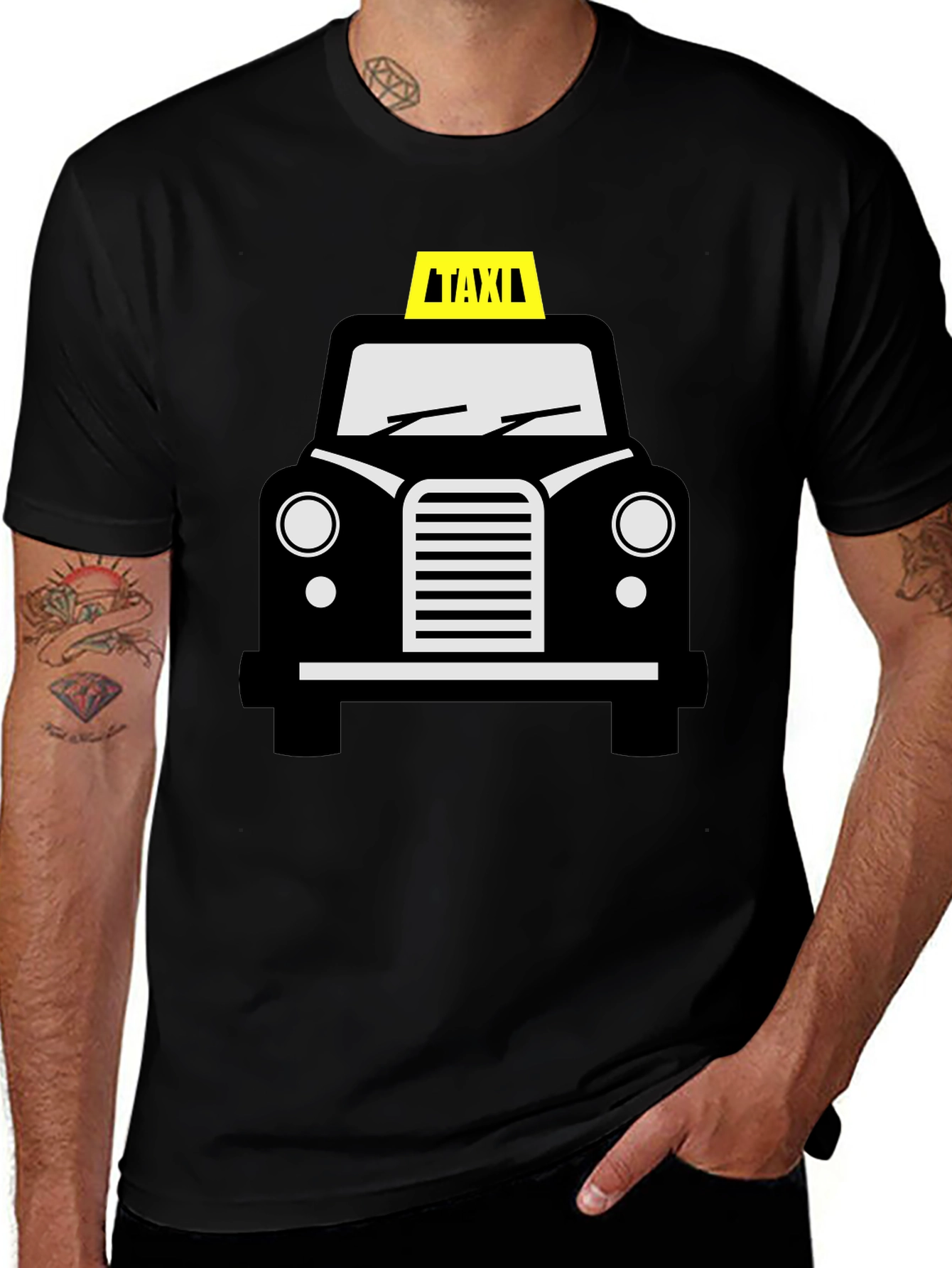 Variant 28 of Taxi Car Graphic Tee - Cool Black T-Shirt