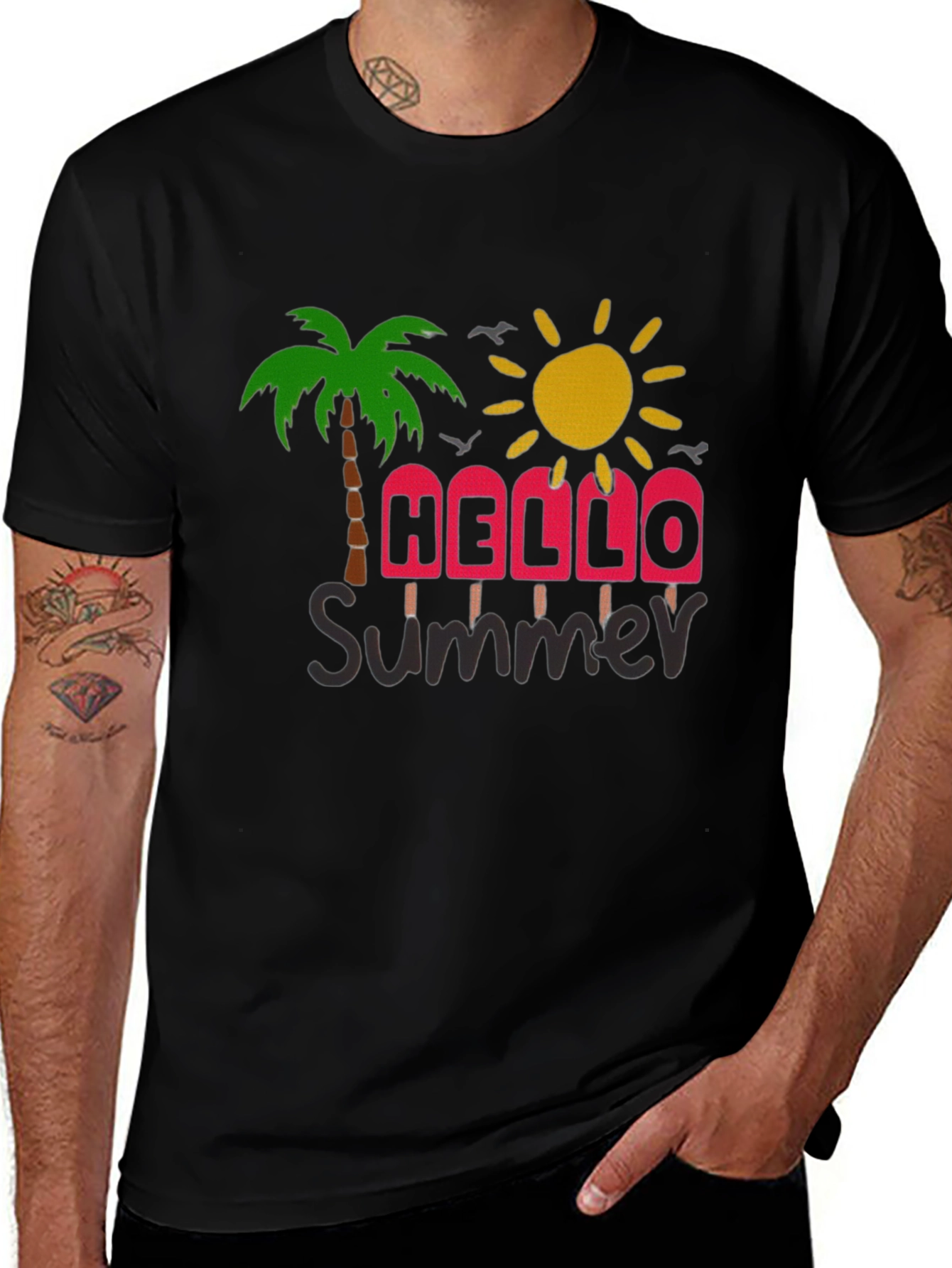 Variant 28 of Summer Vibes Graphic Tee - Black