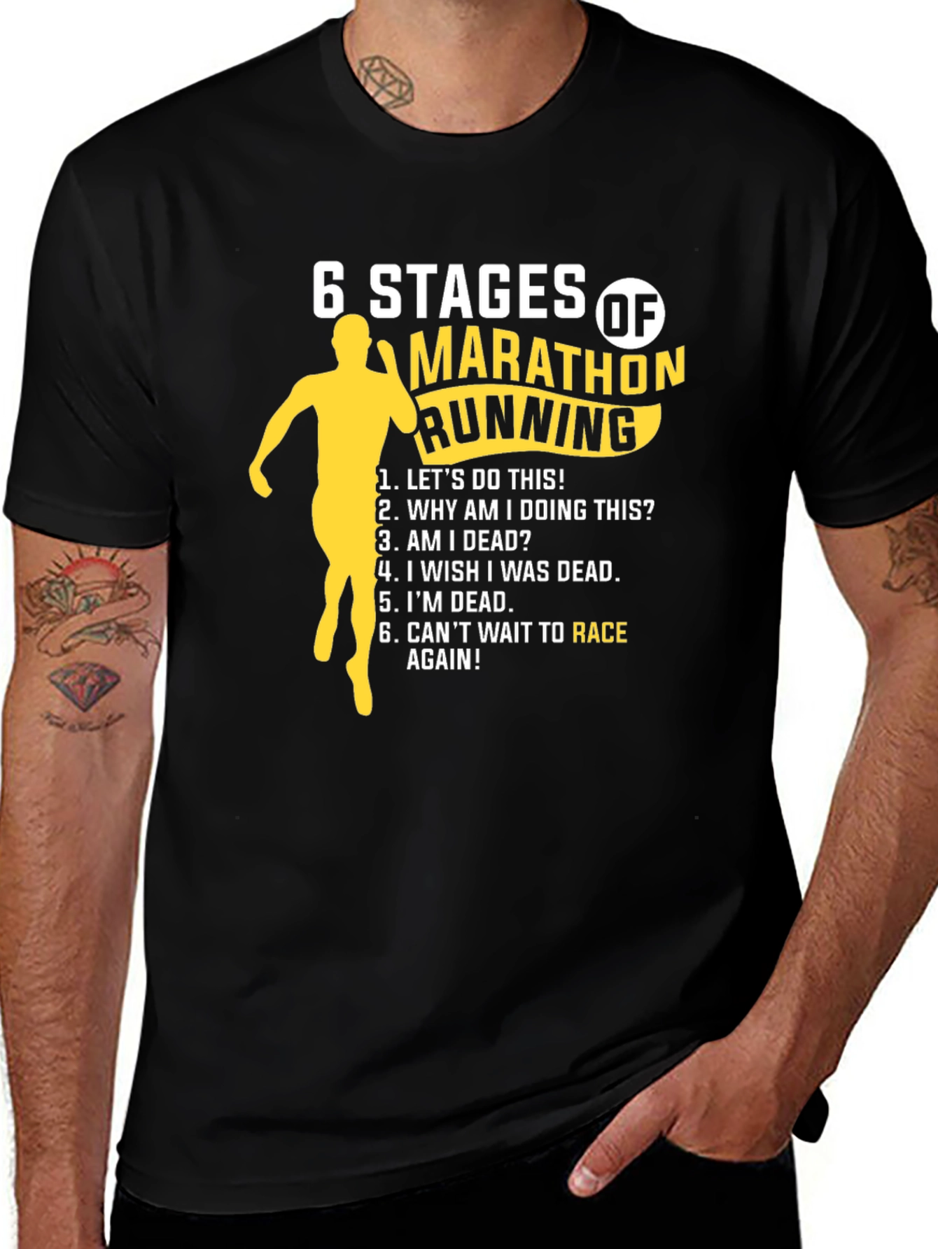 Variant 4 of Marathon Running Stages Graphic Tee