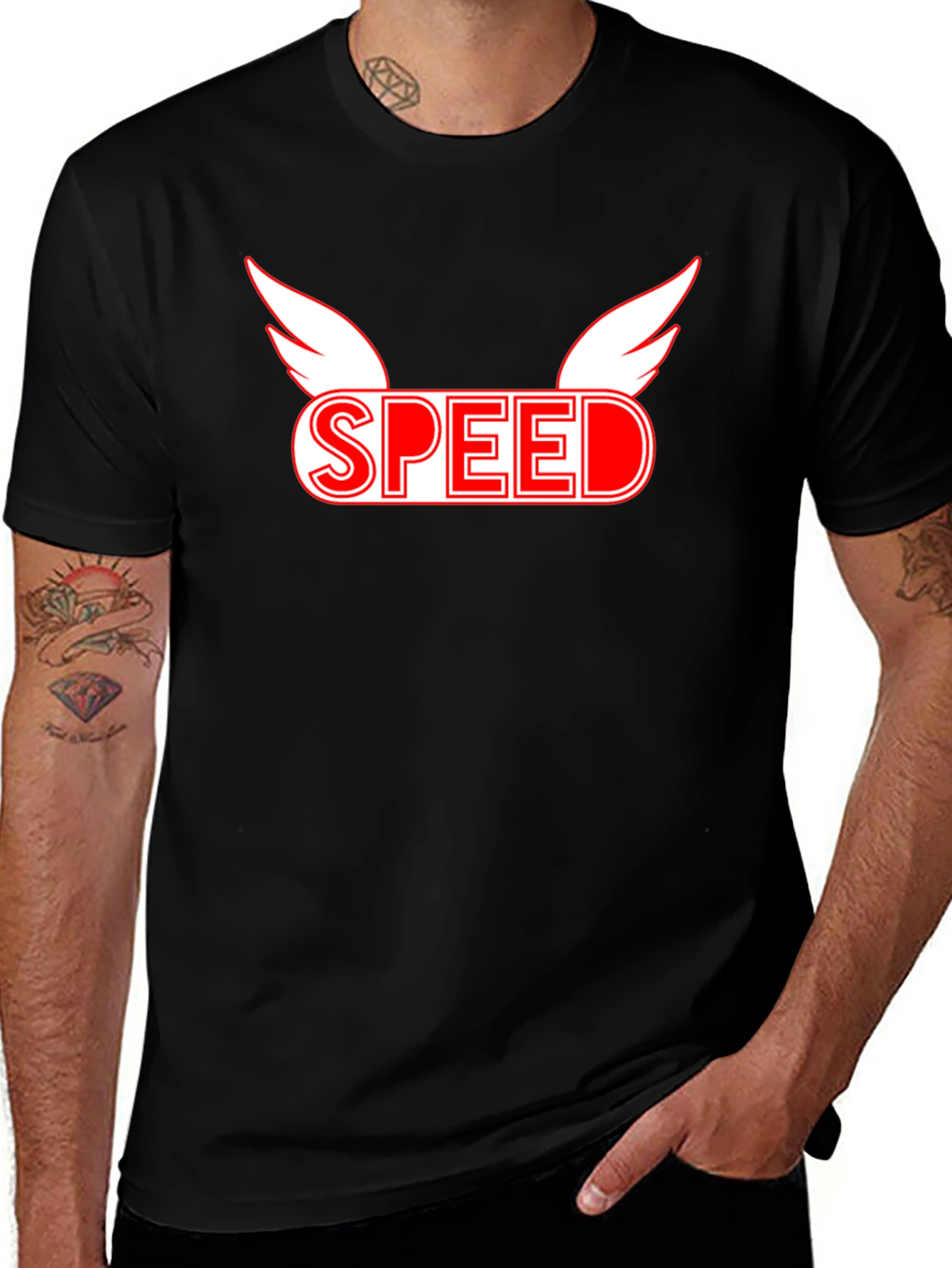 Variant 19 of Speed Wings Graphic Tee - Black Casual T-Shirt