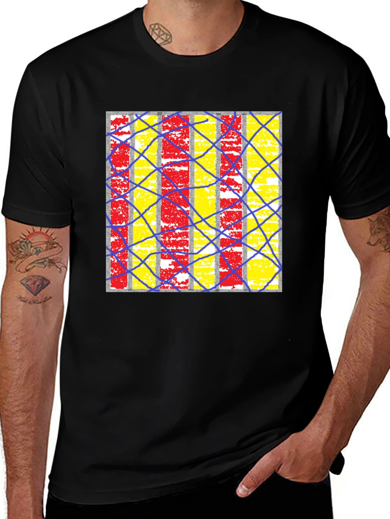 Variant 14 of Abstract Graphic Print Crew Neck T-Shirt