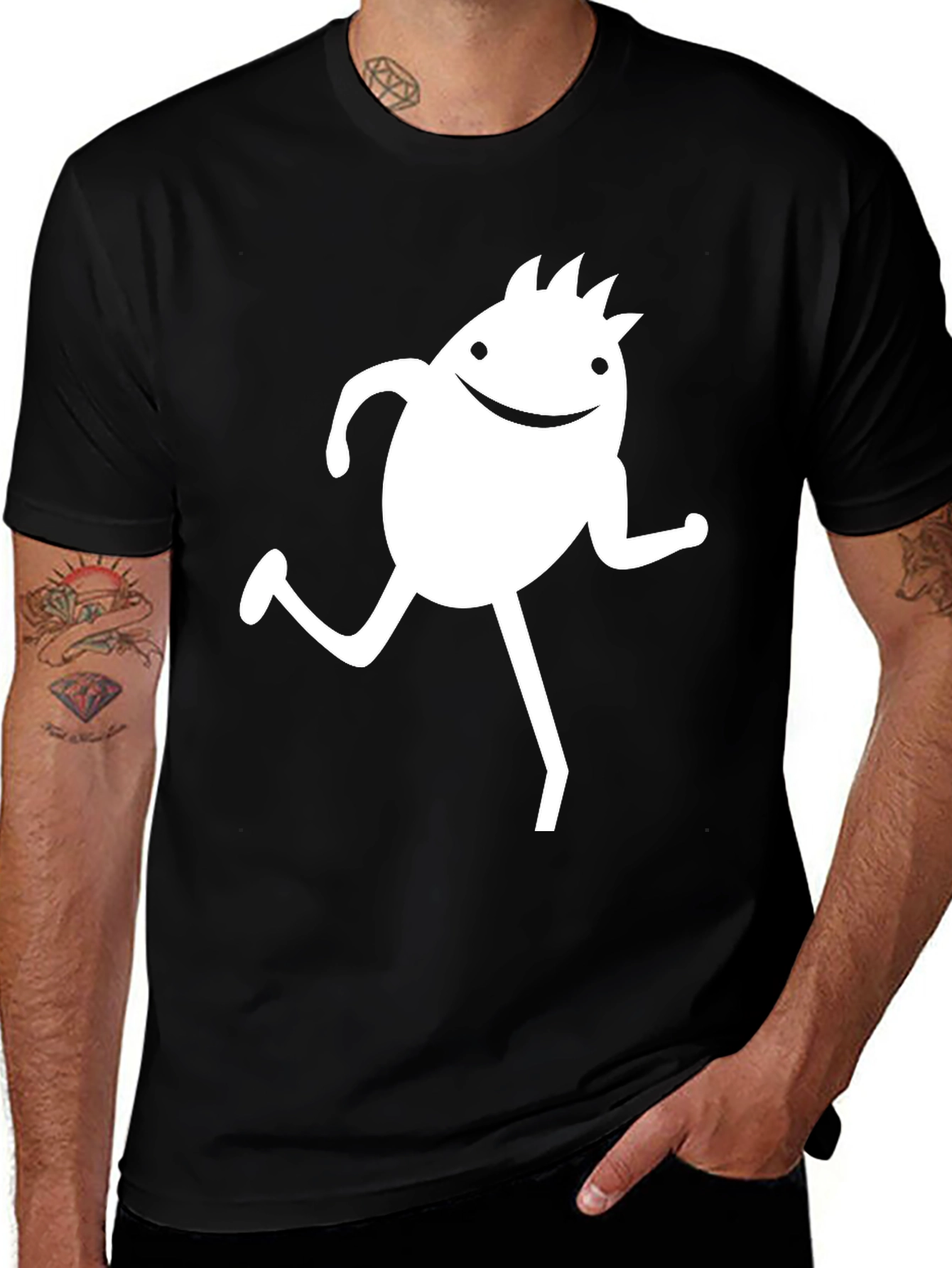 Variant 4 of Funky Character Black T-Shirt
