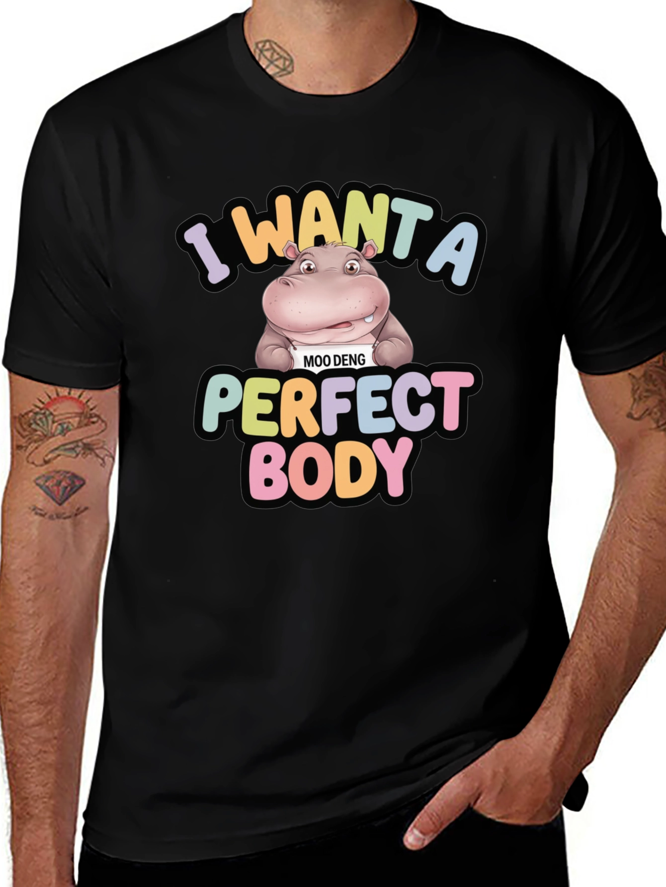 Variant 20 of Hippo 'Perfect Body' Graphic Tee