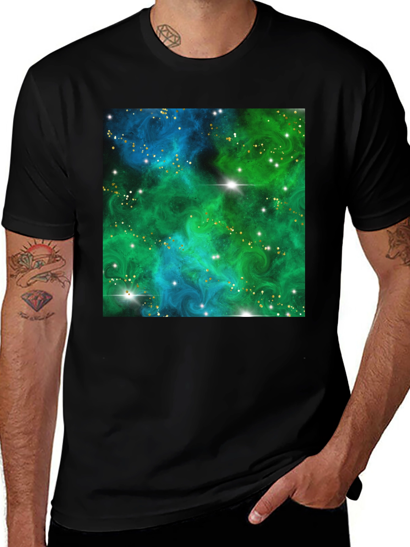Variant 5 of Nebula Print Black T-Shirt