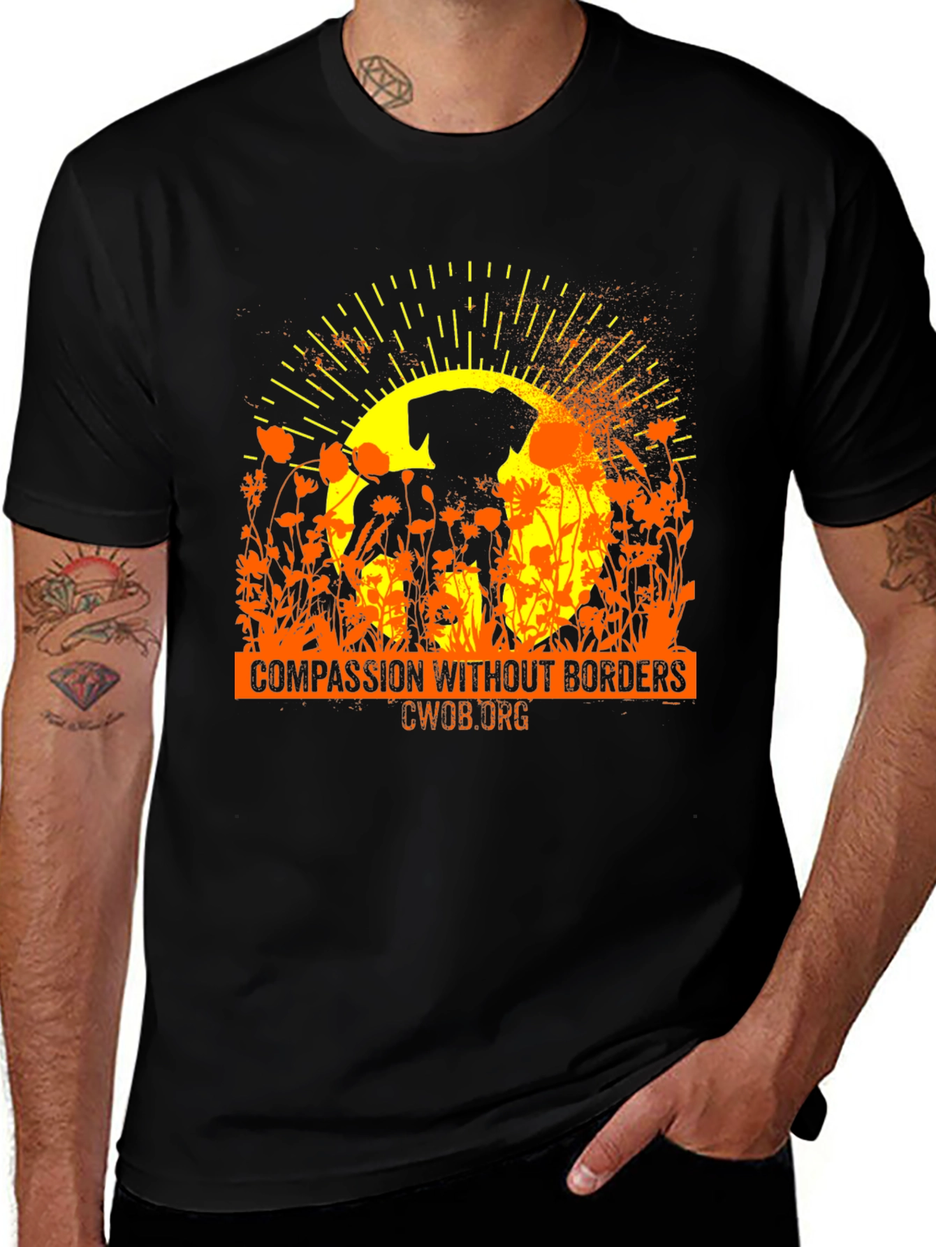 Variant 17 of Compassion Without Borders Dog T-Shirt