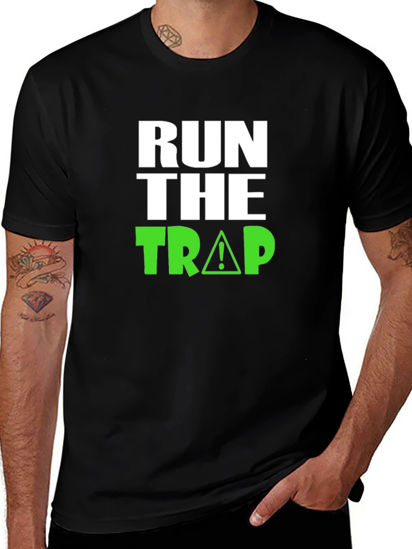 Variant 24 of Run The Trap Graphic Tee - Black