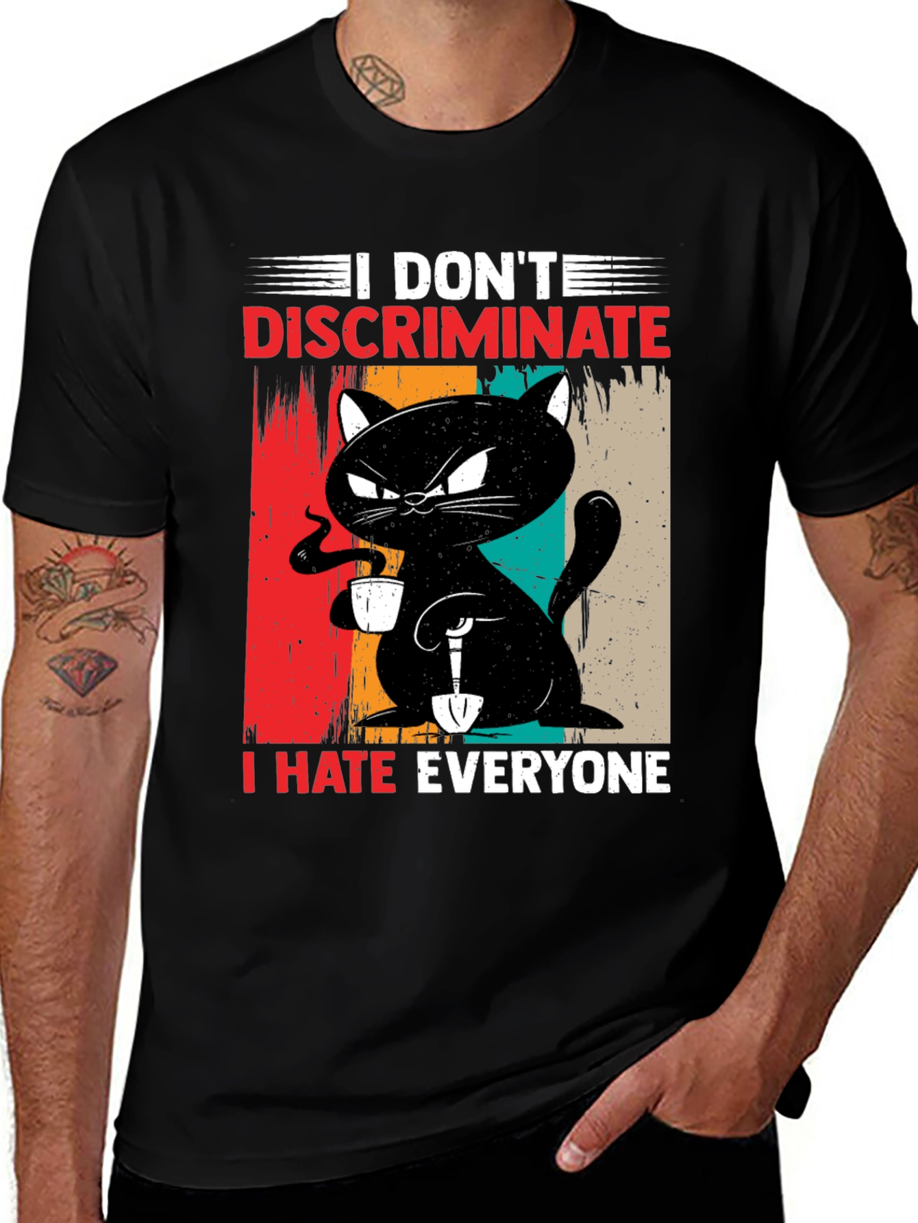 Variant 17 of I Don't Discriminate - Funny Cat T-Shirt