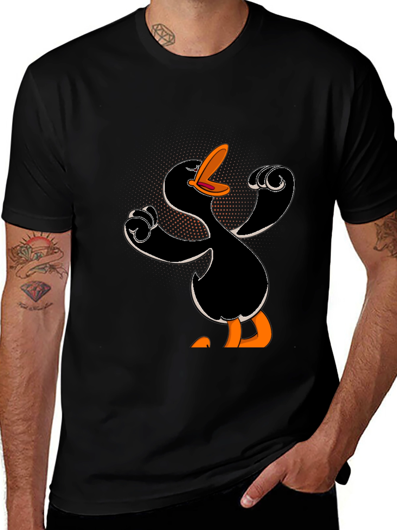Variant 19 of Cartoon Duck Black T-Shirt