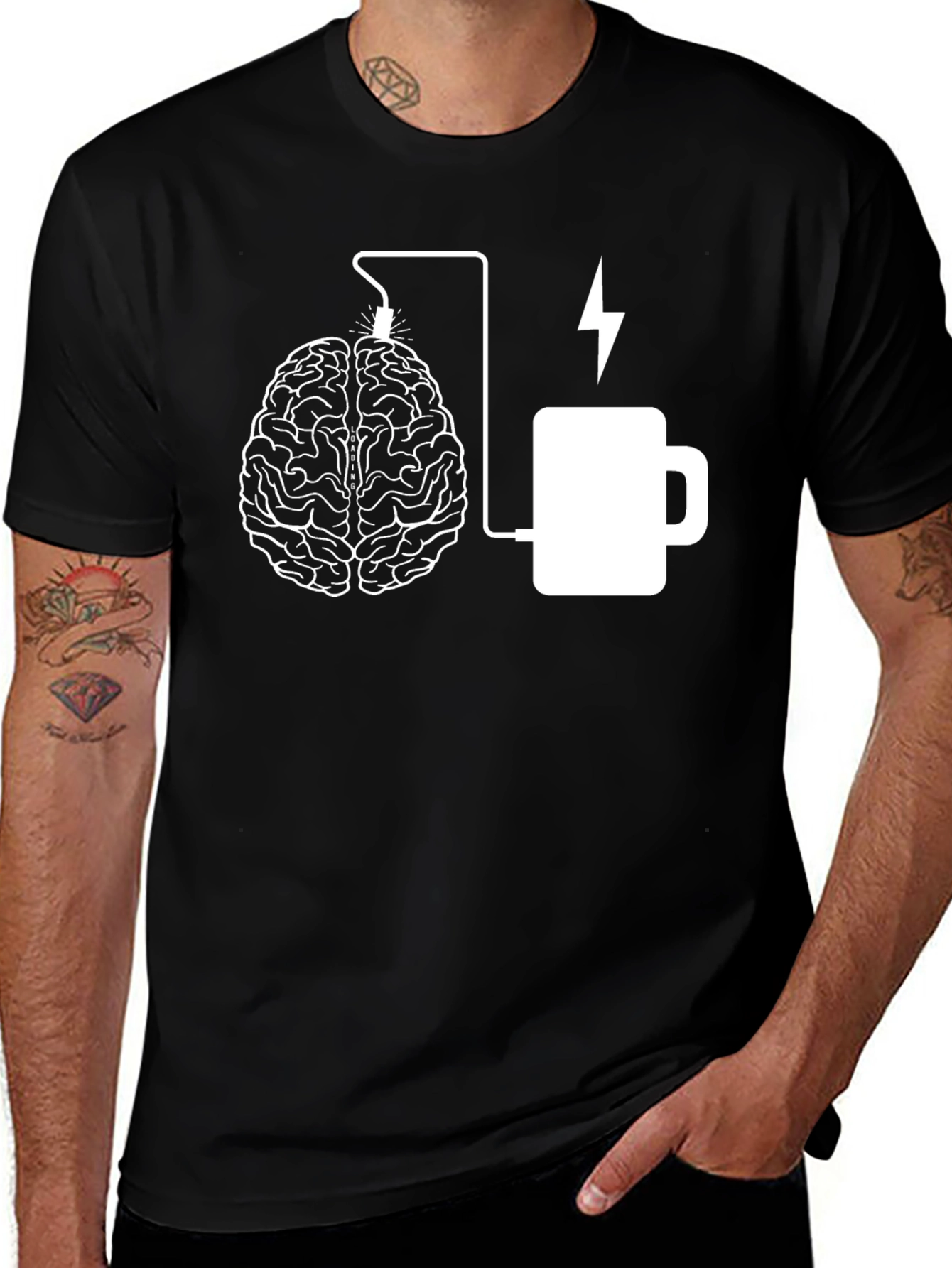 Variant 9 of Brain & Coffee Charge Graphic Tee