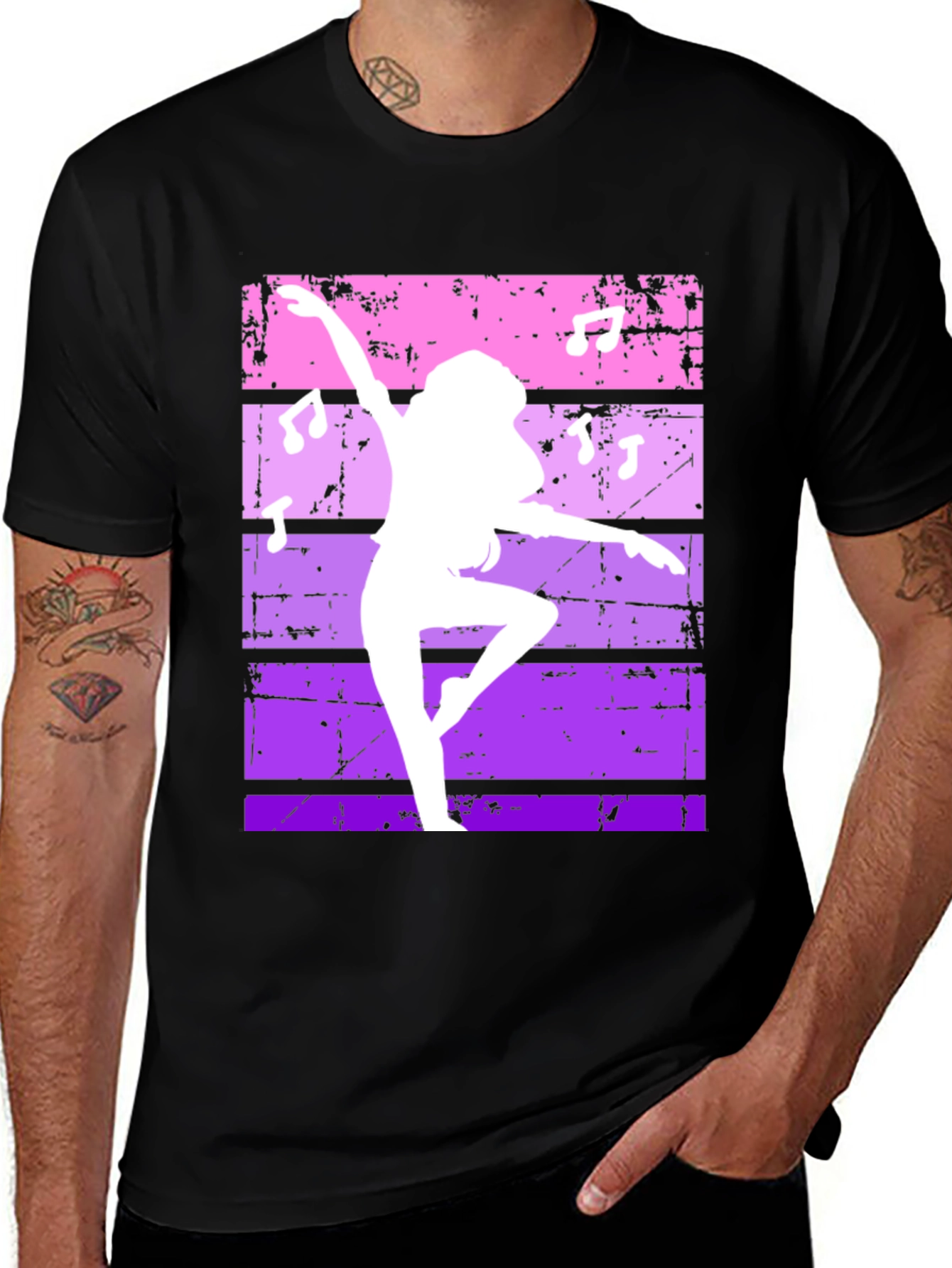 Variant 11 of Retro Dancer Graphic Tee - Black