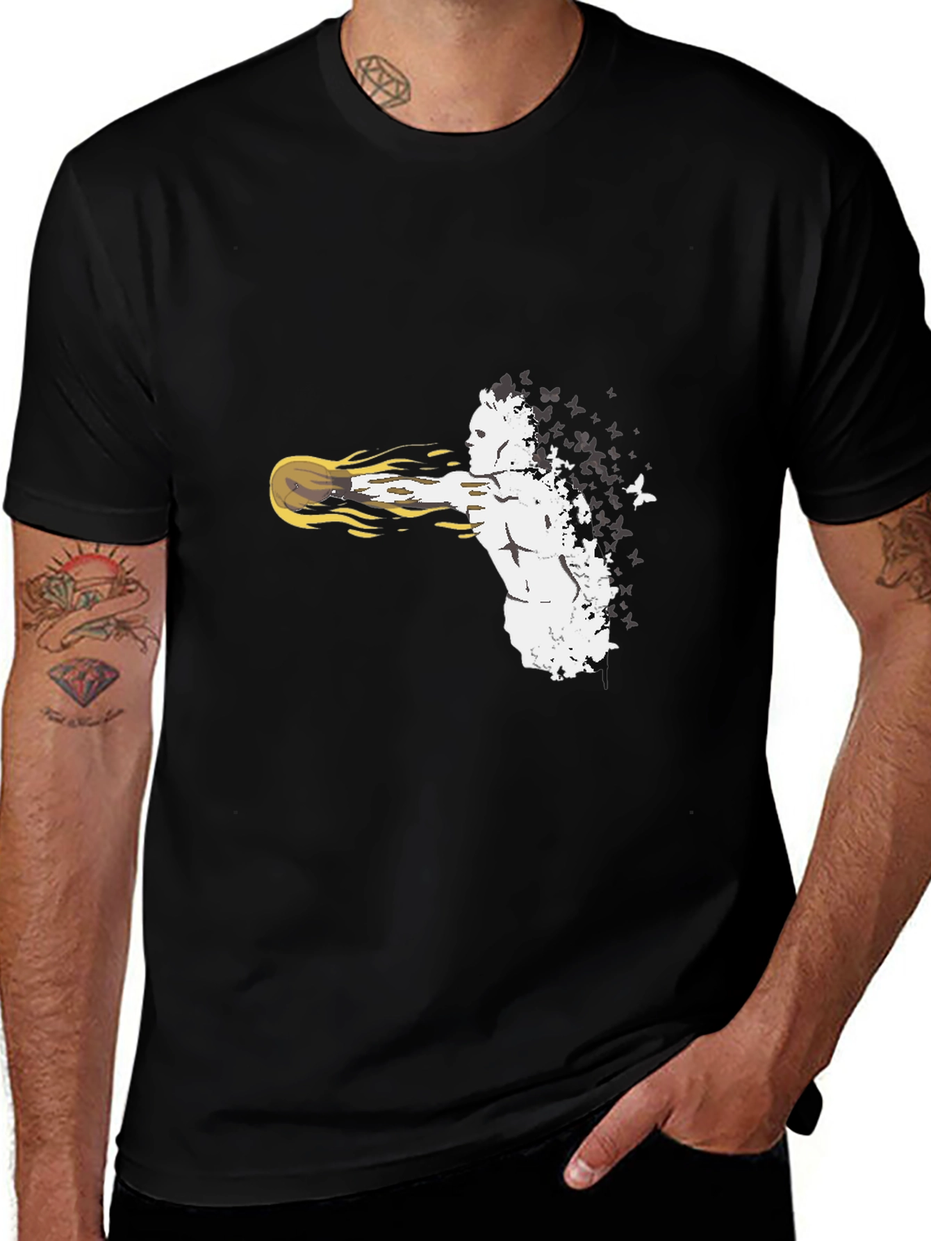 Variant 10 of Abstract Fighter Black T-Shirt