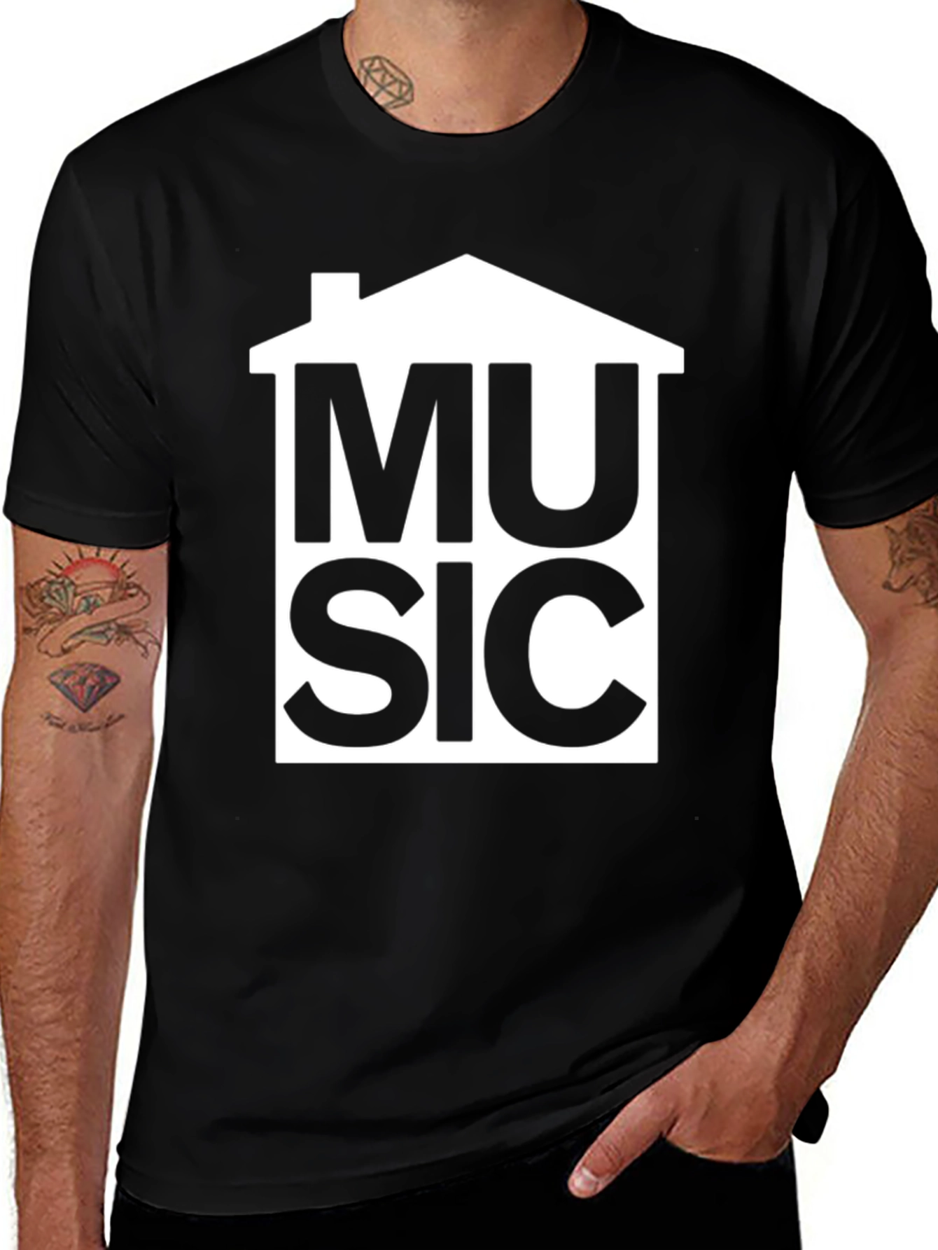 Variant 27 of House Music Graphic T-Shirt - Black
