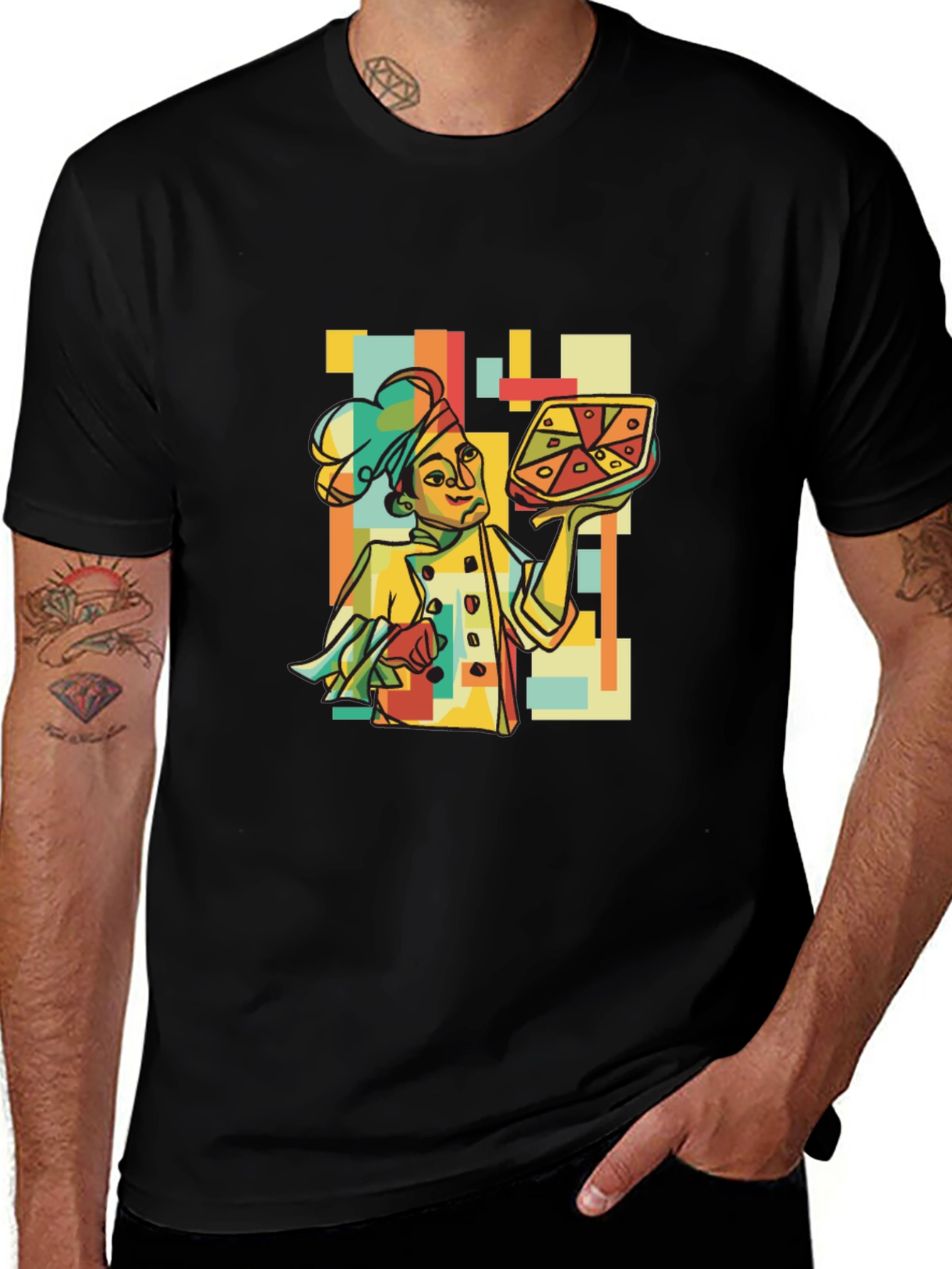 Variant 25 of Retro Chef Pizza Graphic T-Shirt