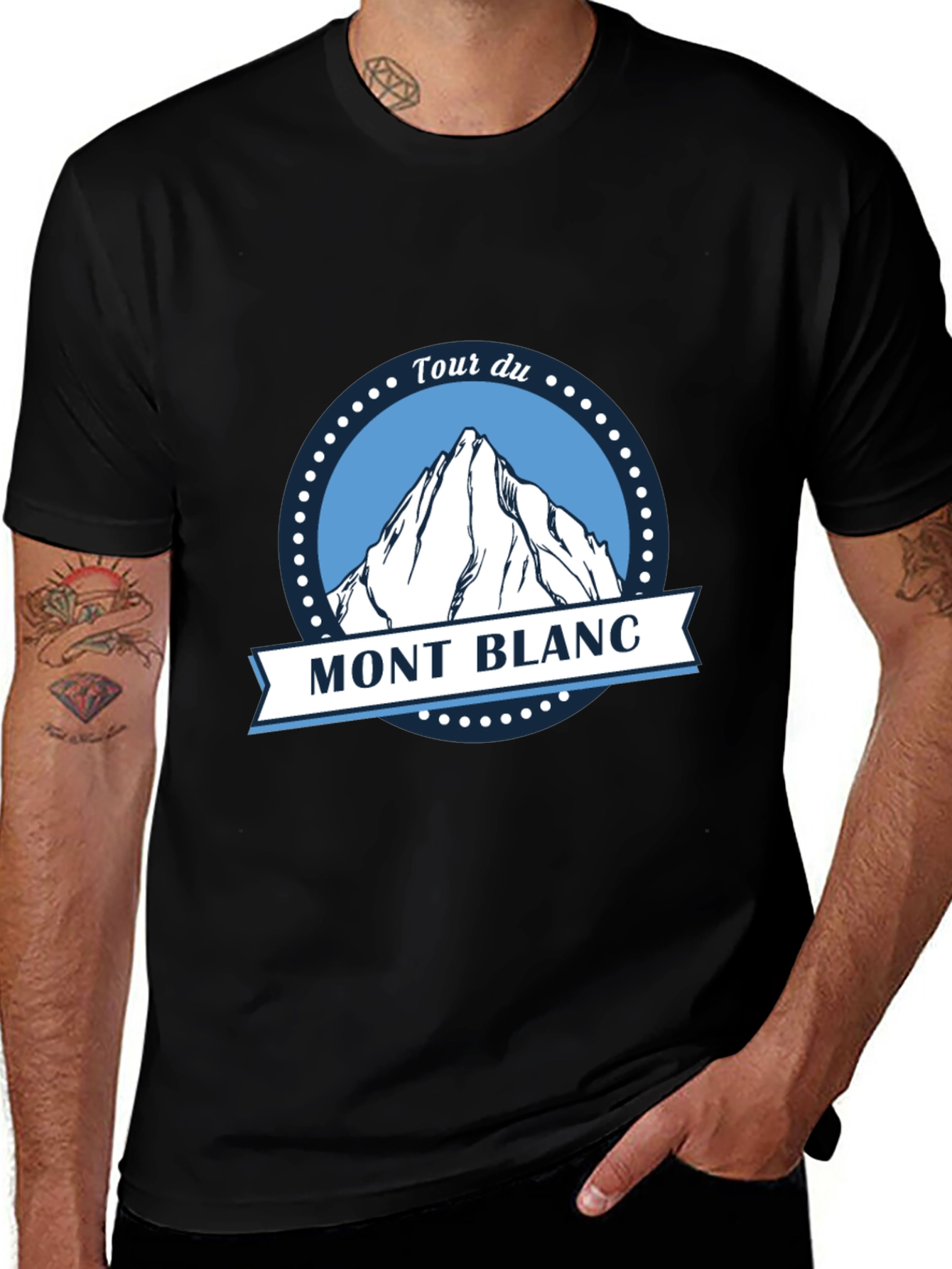 Variant 5 of Tour du Mont Blanc Black T-Shirt