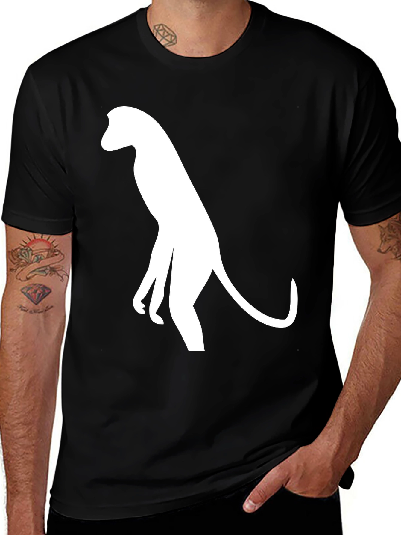 Variant 27 of Silhouette Monkey Graphic Tee - Soft Cotton Blend
