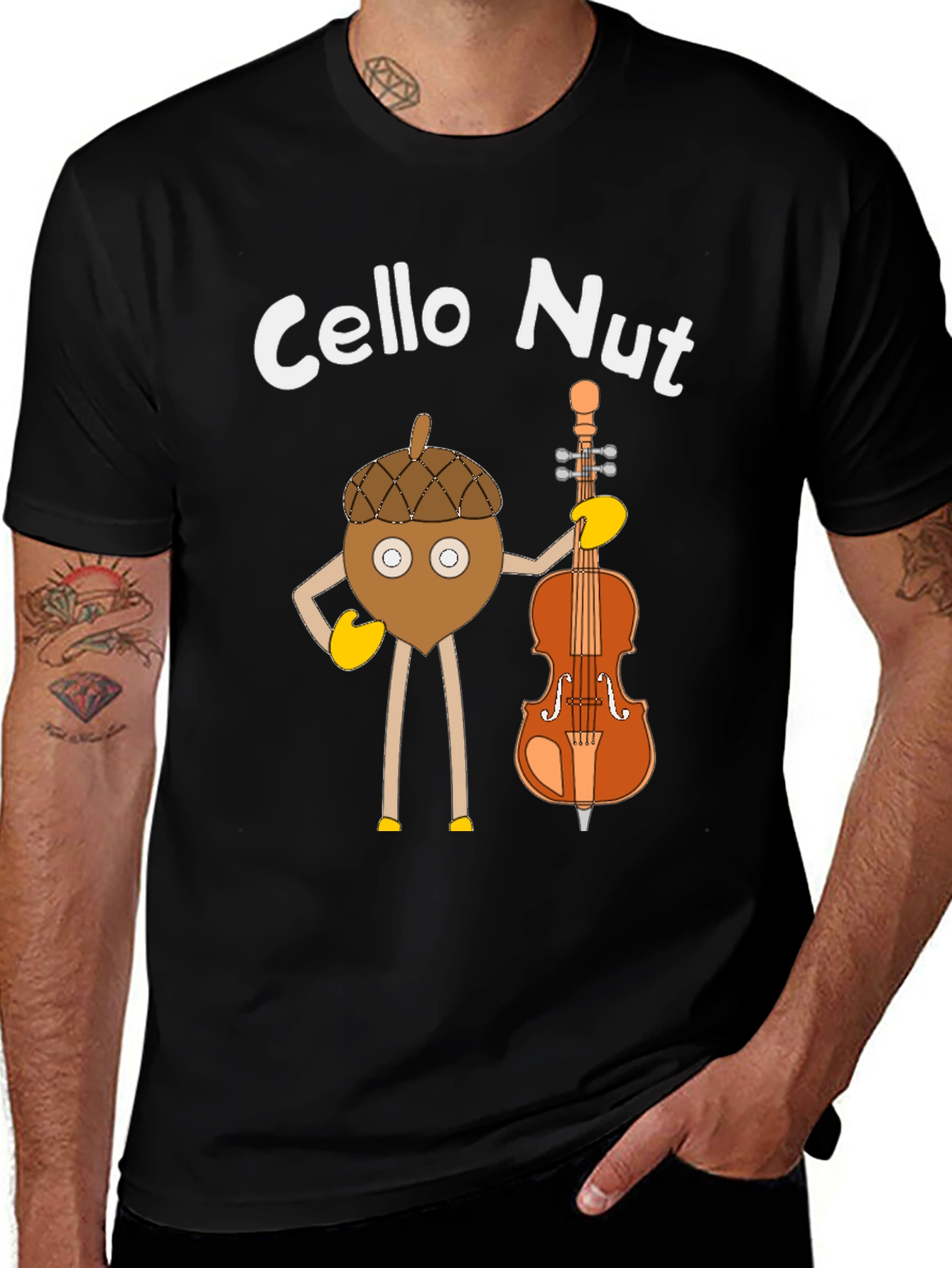 Variant 22 of Cello Nut T-Shirt - Music Lover Tee