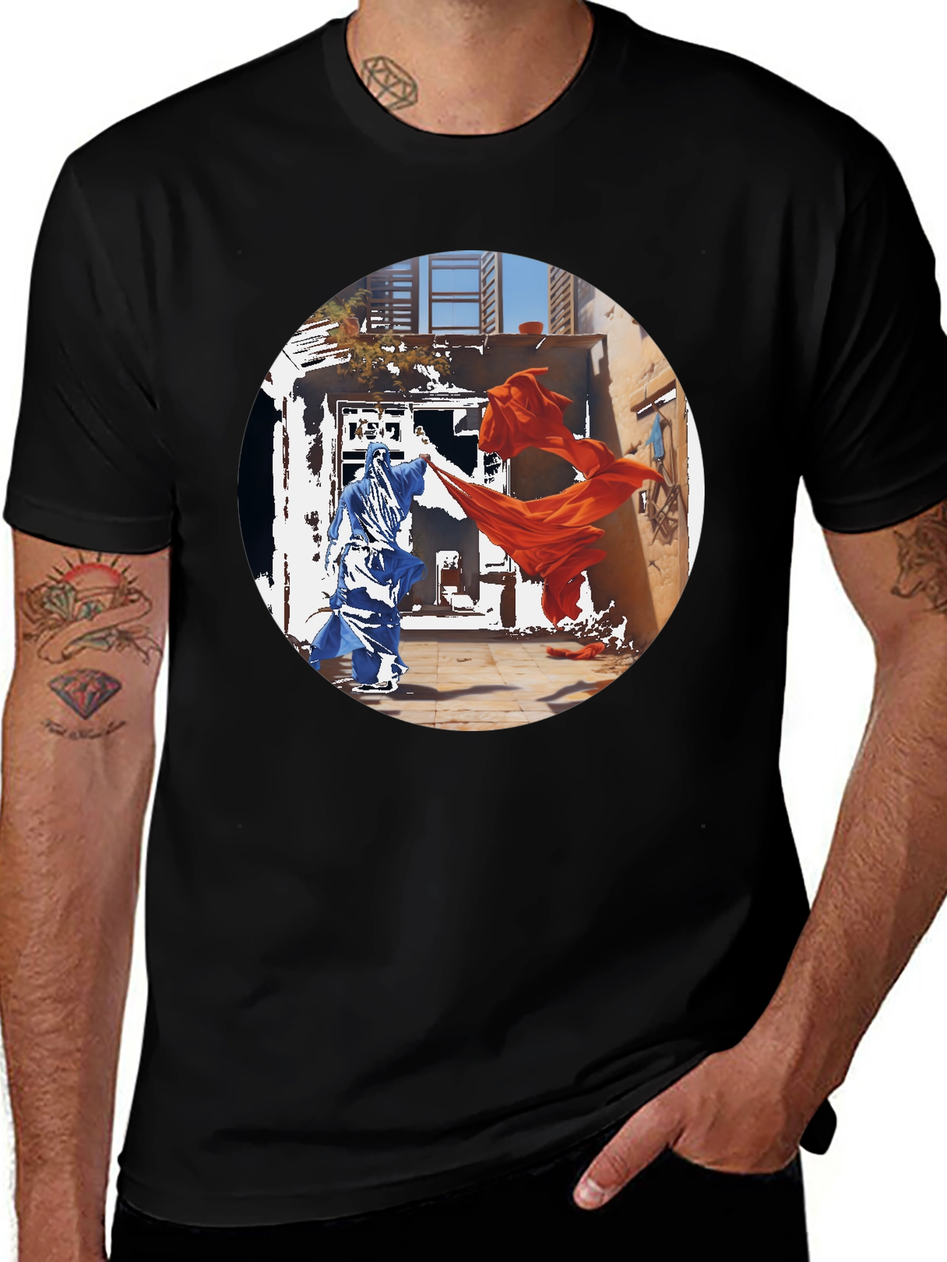 Variant 11 of Abstract Art Print Black T-Shirt