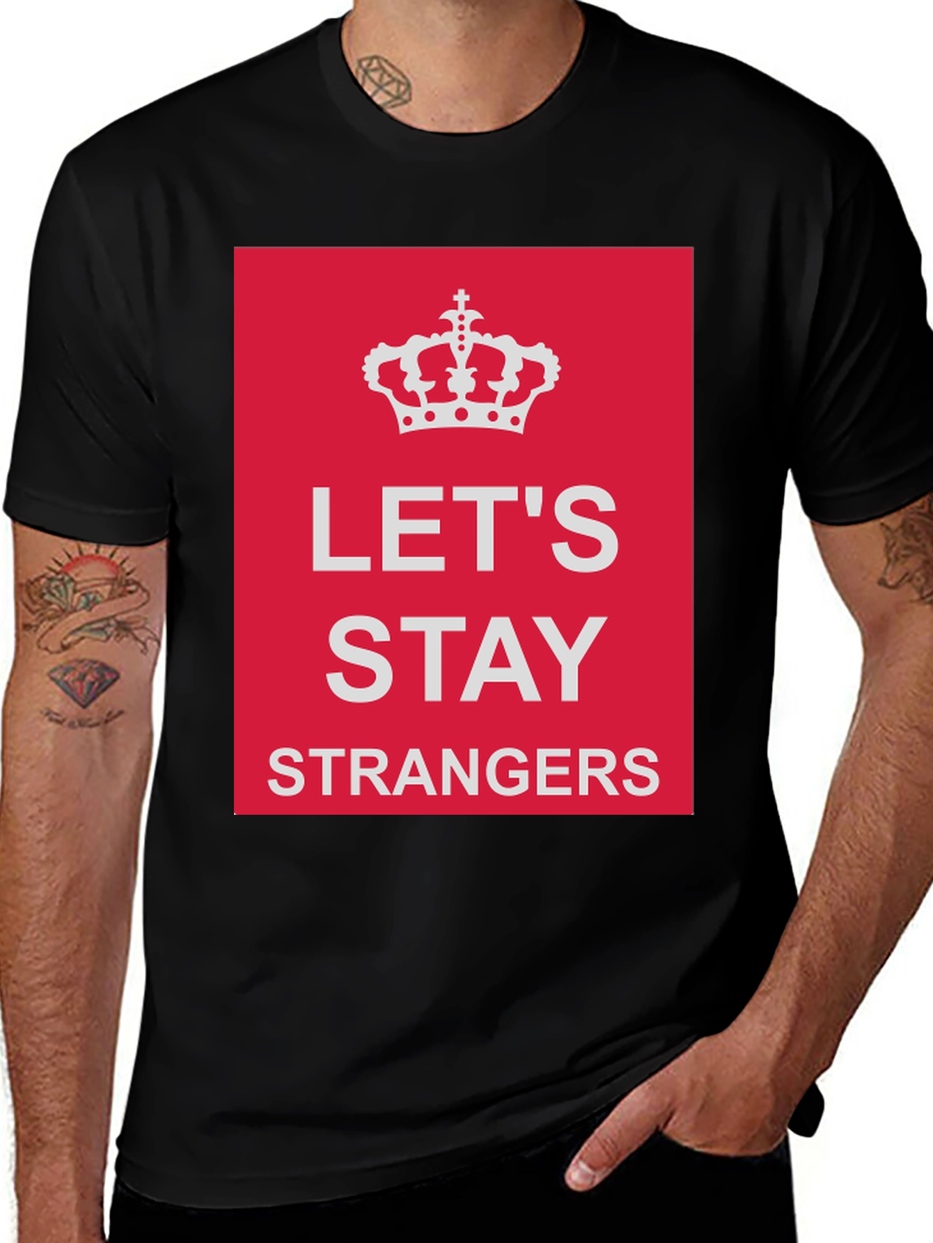 Variant 19 of Let's Stay Strangers Graphic Tee - Black