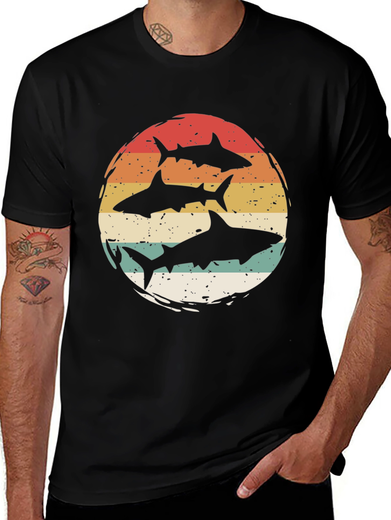 Variant 9 of Vintage Shark T-Shirt - Retro Ocean Style