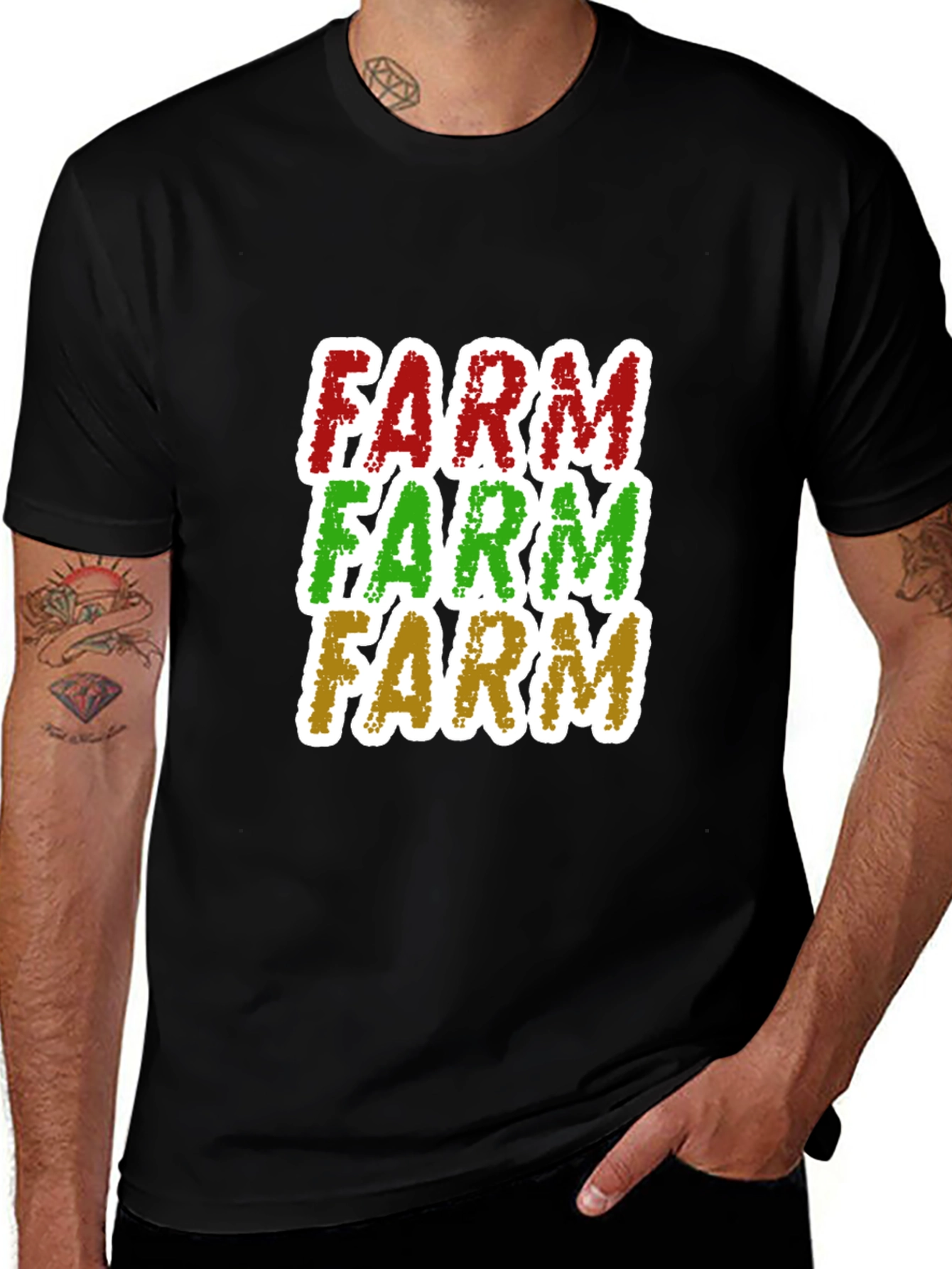 Variant 17 of FARM Text Graphic Tee - Cool Farmer T-Shirt