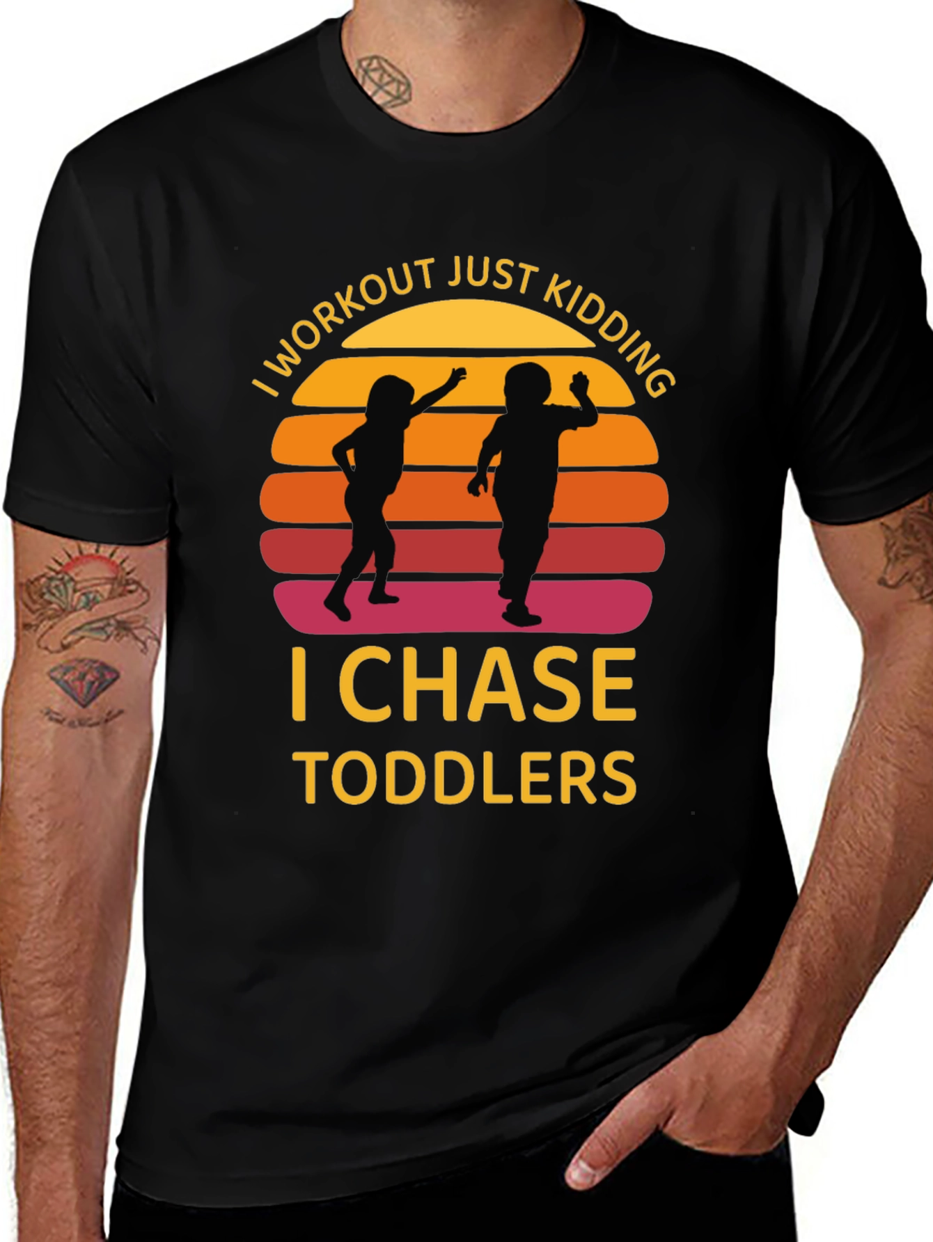 Variant 2 of I Workout Just Kidding I Chase Toddlers Graphic T-Shirt