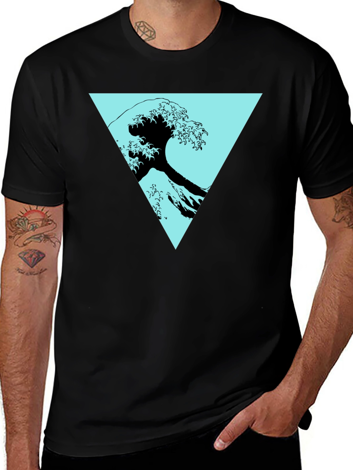 Variant 17 of Wave Triangle Graphic Tee - Modern Print