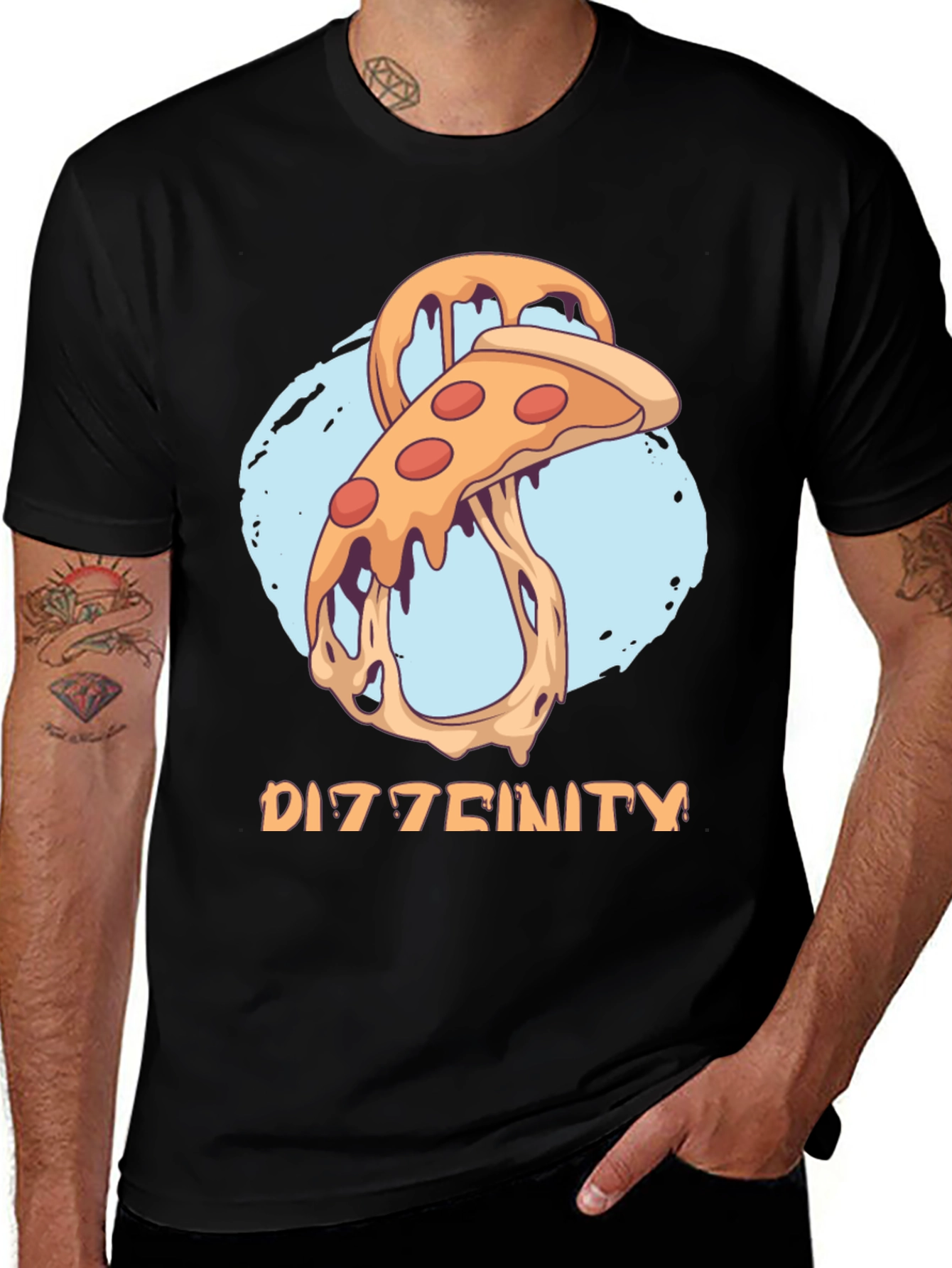 Variant 12 of Dizztinity Pizza Graphic Tee - Casual Comfort
