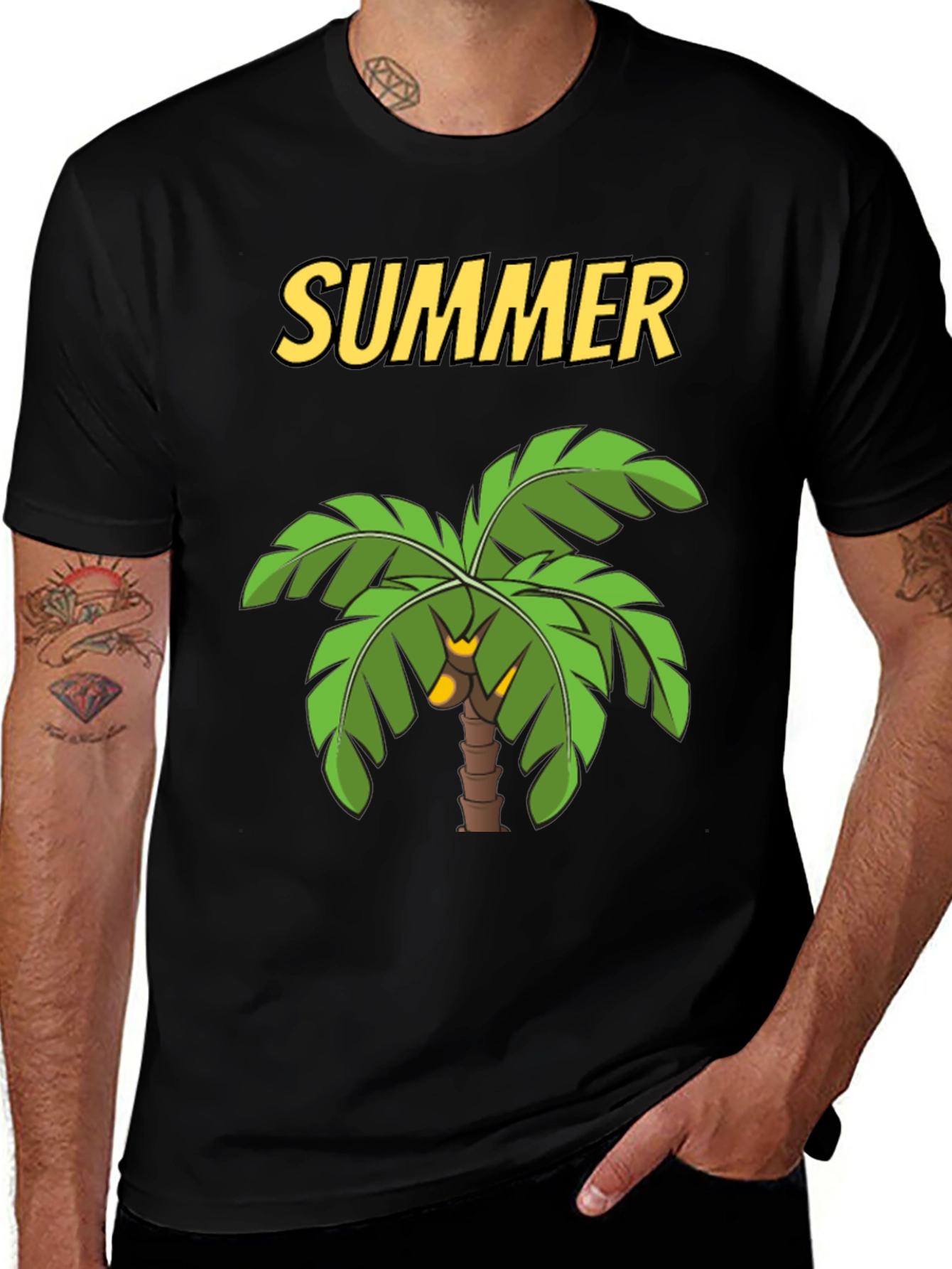 Variant 18 of Summer Palm Tree Graphic Tee - Tropical Holiday Vibes