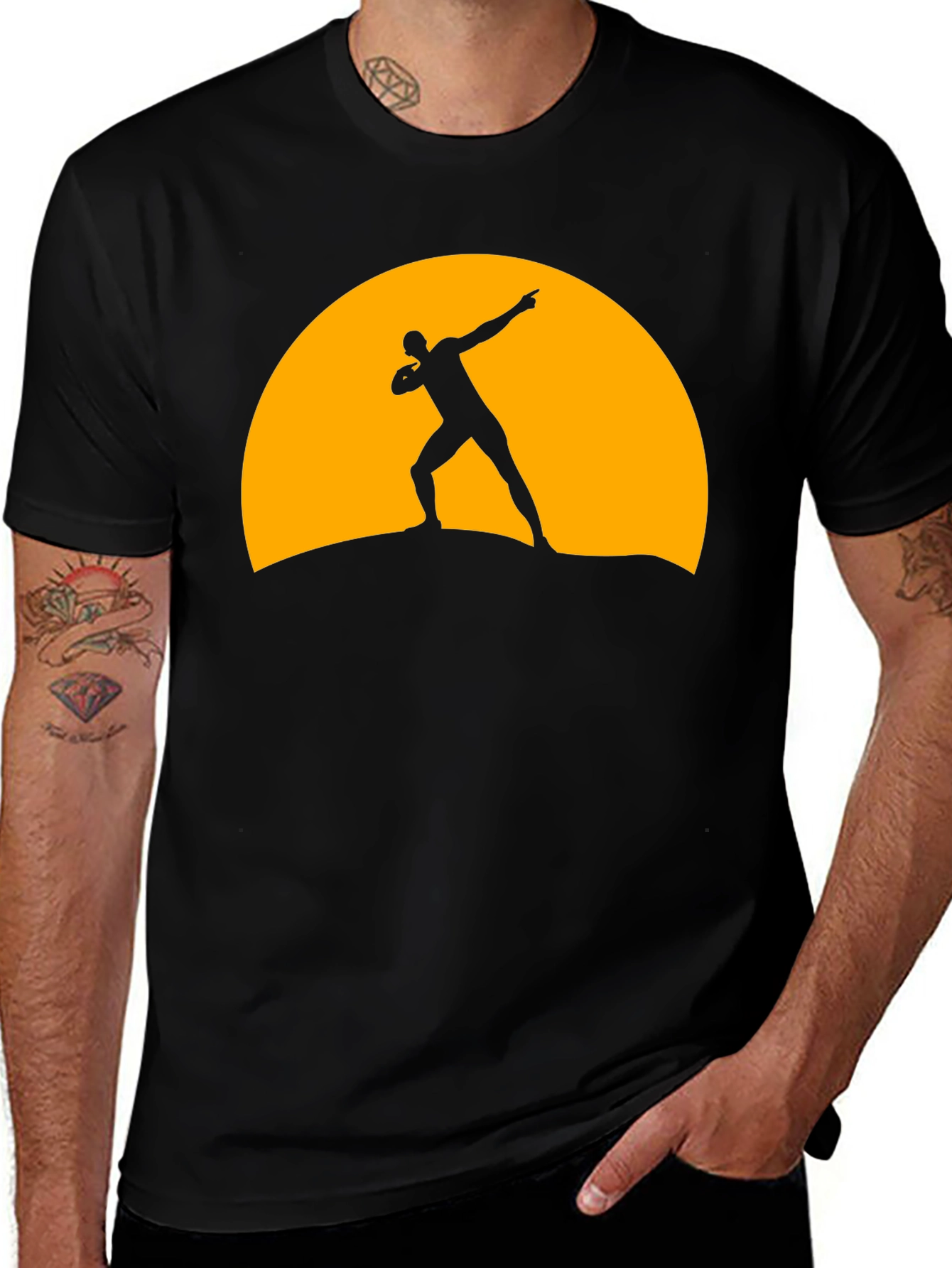 Black Silhouette Thrower Graphic Tee - Black main image