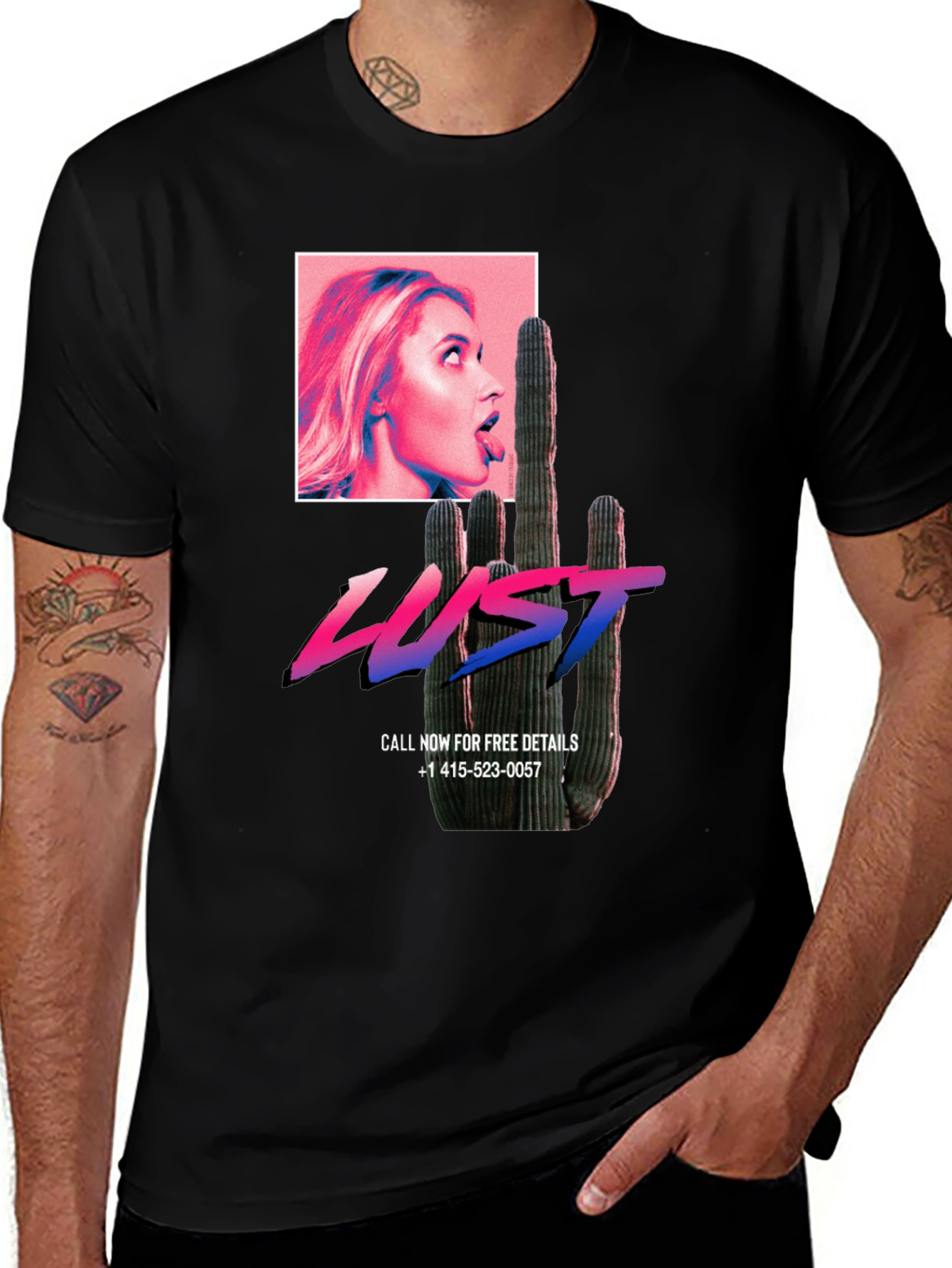 Variant 5 of Lust Cactus Graphic Tee - Call Now!
