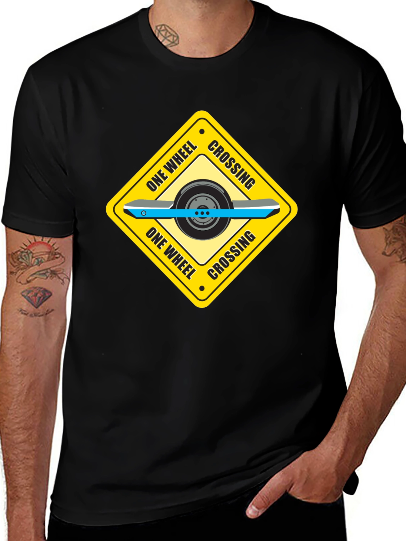 Variant 10 of One Wheel Crossing Graphic Tee