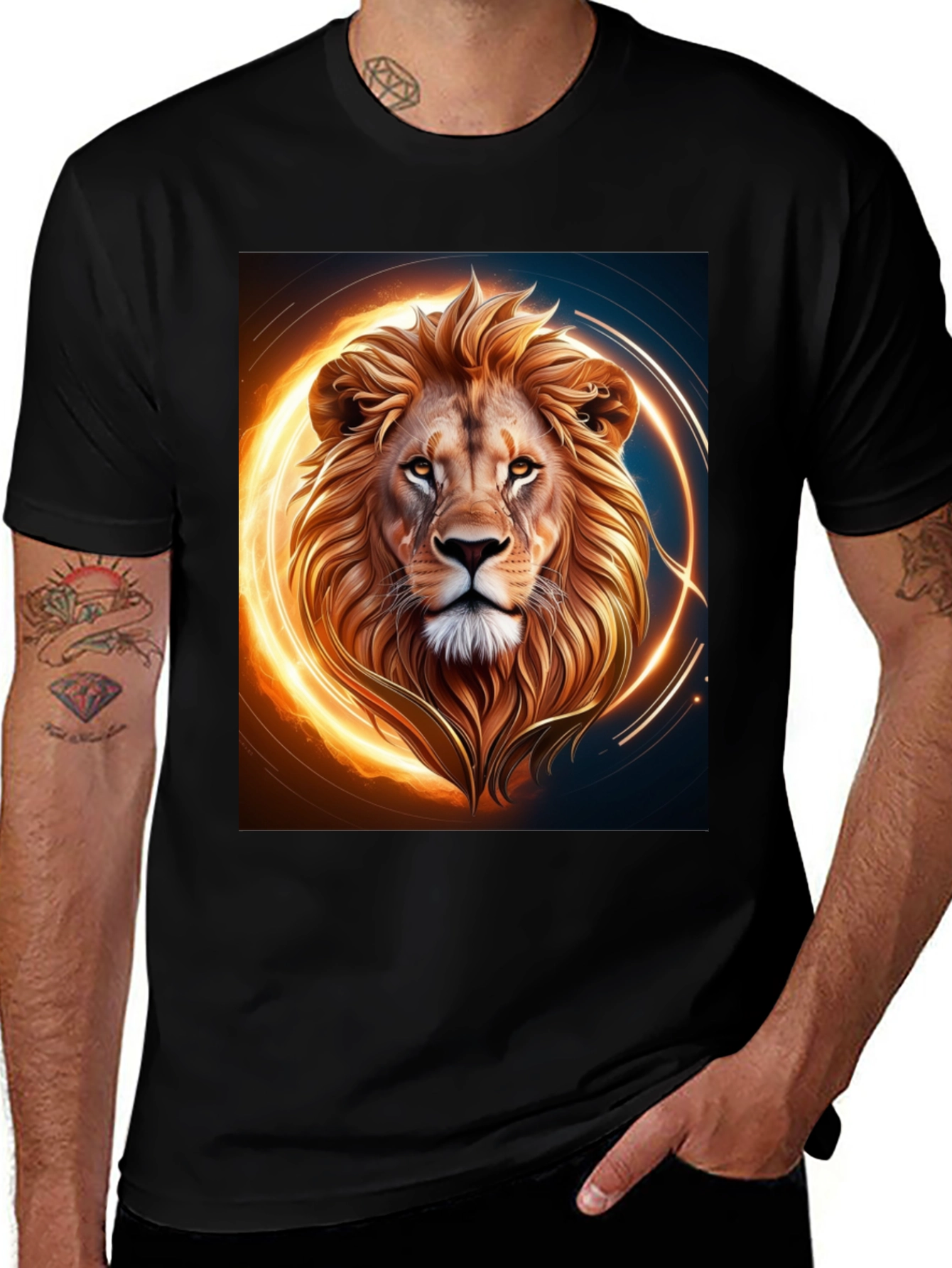 Variant 17 of Lion Graphic Tee - Bold & Striking Design